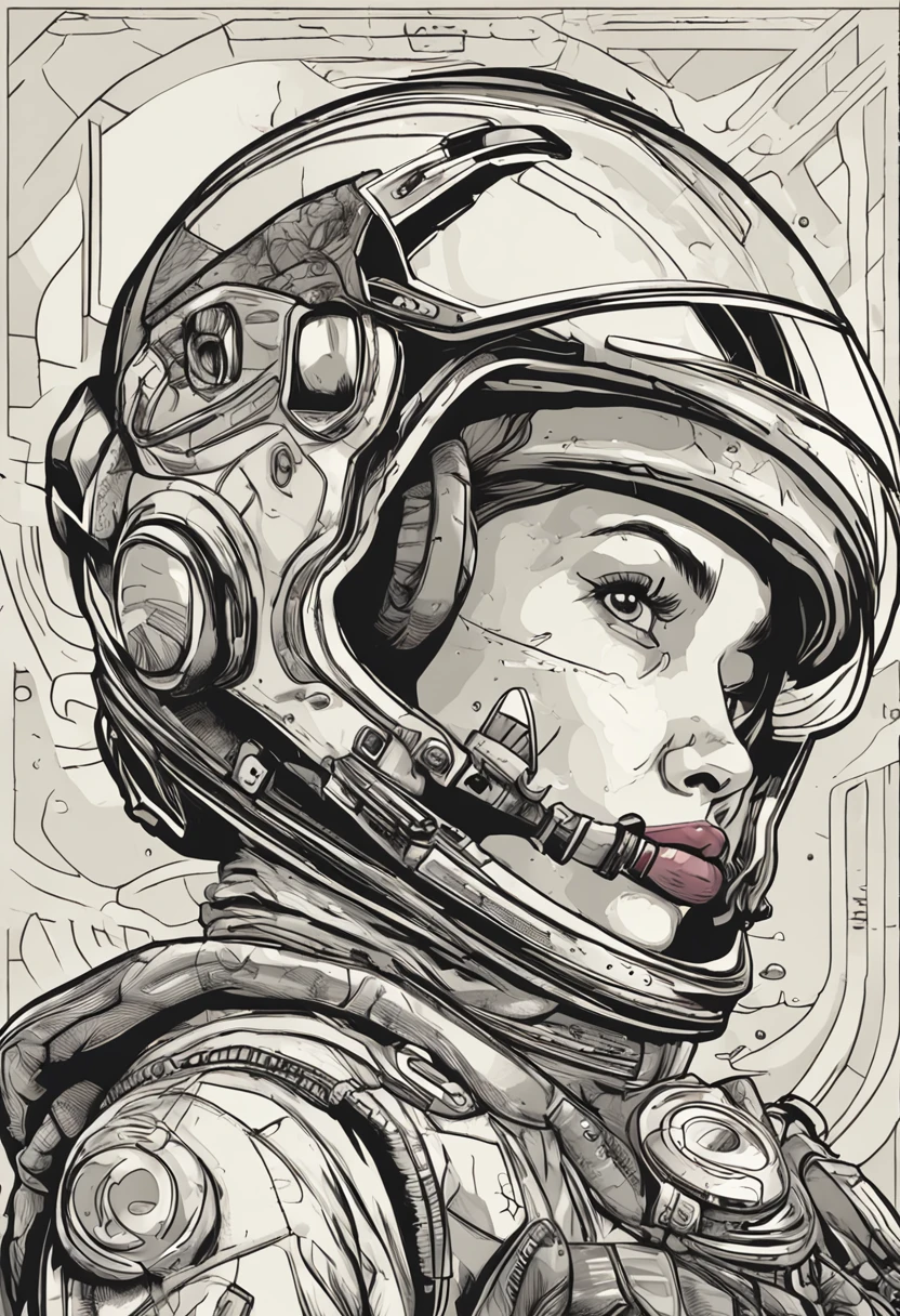 ((obraa maestra)), mejor calidad, outstanding illustration, (((Una mujer con traje espacial muy detallado))), enfoque suave, mirando al espectador, muy detallado en sus ojos, nariz, labios cejas, orejas, la mujer tiene un traje de capitana muy detallado y en su cintura porta una pistola de laser futurista muy letal, se encuentra en una nave espacial, Soft light and warm lighting, desde la ventana se divisa un planeta