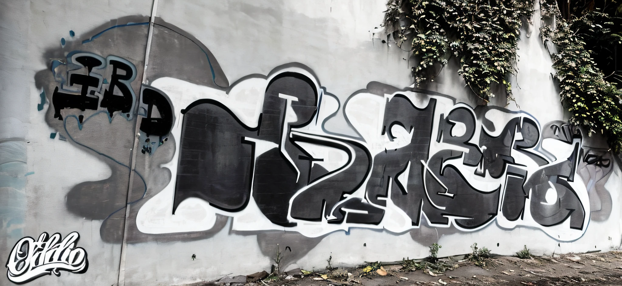 graffiti on a wall with a man on a skateboard in front of it, medium [ graffiti ], medium [ graffiti, wildstyle, graffiti wildstyle, hard edges! graffiti, graffiti writing, graffiti concrete, black graffiti, in graffiti style, graffiti letters, graffiti style, graffiti in background, graffitis, ny style grafitti, graffiti on the side, grafitti