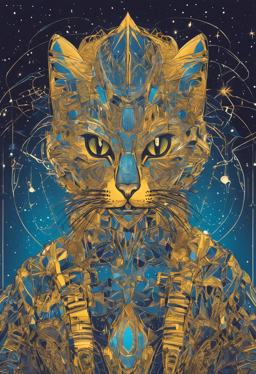 Description of the Yellow Intergalactic Cat in Cosmic Armor with Two Daggers on a Dark Planet:
Em um mundo sombrio e misterioso, where distant stars dot the night sky, resides a unique and captivating being: the Yellow Intergalactic Cat in Cosmic Armor. This cosmic feline is a brightly colored sight contrasting with the gloomy scenery around it.
Overall appearance:
Pelagem Radiante: Sua pelagem amarelo-dourada irradia um brilho suave, como se estivesse absorvendo a luz das estrelas. Each hair appears to be a small constellation, forming cosmic patterns that capture the imagination.
Galactic Eyes: His large, deep eyes are a shimmering blue hue, similar to galaxies themselves. They shine with a unique intelligence, observando o cosmos com uma curiosidade que ultrapassa fronteiras estelares.
Cosmic Armor: Wearing a shiny metallic armor, The cat's armor is adorned with patterns reminiscent of constellations and nebulae. Each piece of armor glows with an ethereal shade of blue, echoing the colors of the vast depths of space.
Adagas e Habilidades:
Adagas Luminescentes: Em cada uma de suas patas dianteiras, o gato empunha uma adaga luminescente de metal prateado. Daggers shine with a mystical energy, casting a soft glow that illuminates the gloomy surroundings.
Cosmic Dexterity: With agile and graceful movements, o gato desliza pelo terreno sombrio como uma estrela cadente. His dexterity is enhanced by the cosmic energy flowing through his daggers, permitindo que ele se mova com uma velocidade e agilidade impressionantes.
Ambiente e Personalidade:
Planeta Sombrio: The intergalactic cat resides on a dark planet, where starlight is scarce and the environment is filled with shadows. His presence radiates an aura of hope and brilliance, breaking the darkness around you.
Cosmic Curiosity: O gato possui uma curiosidade inata pelo desconhecido. His eyes always turn to the starry sky, e ele parece ter uma compreens