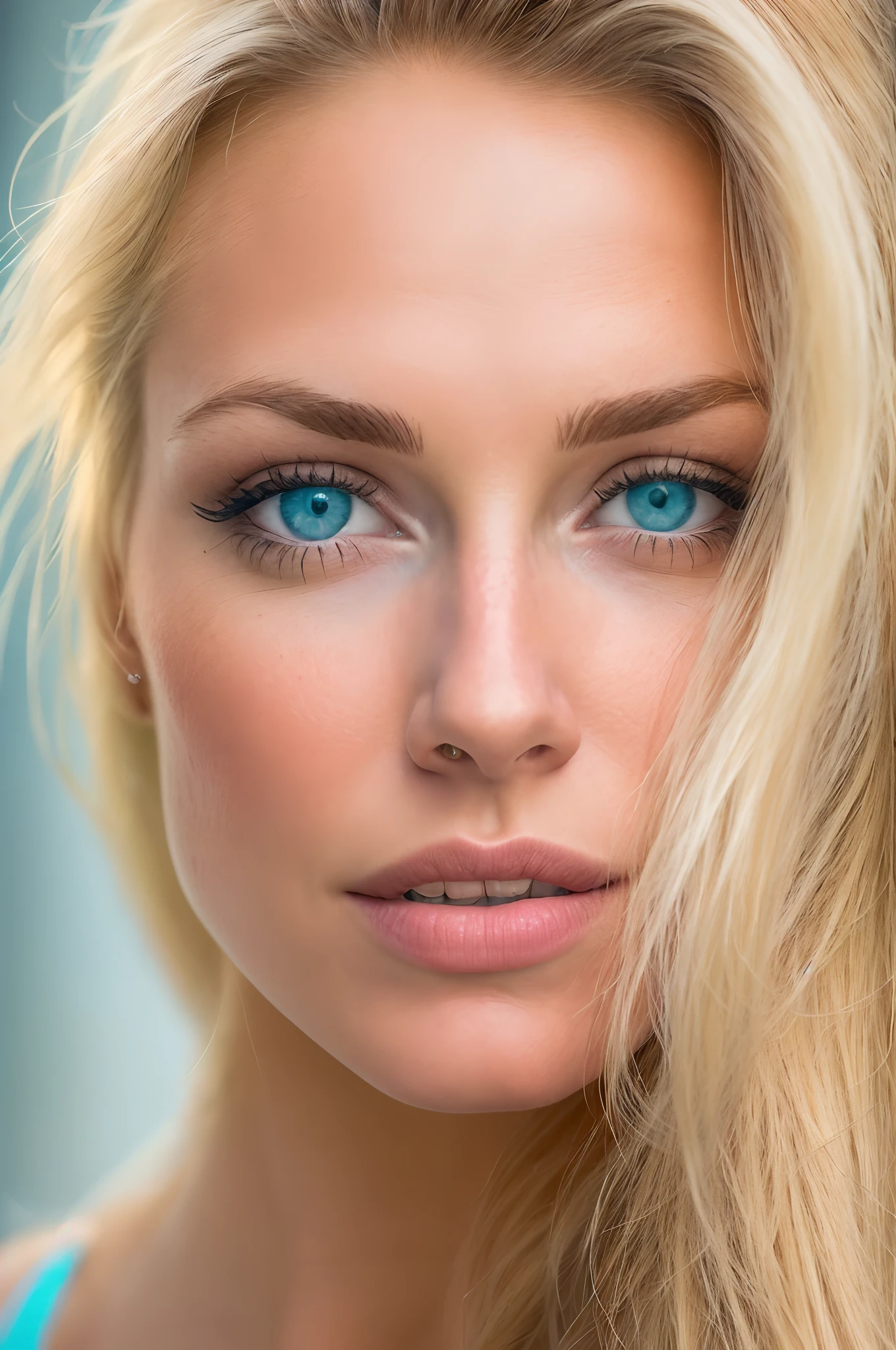 Blonde woman with blue eyes and long blonde hair posing for a photo, soft portrait shot 8 k, blonde haare blaue augen, blonde Haare und blaue Augen, nahaufnahme perfektes gesicht, blonde haare blaue augen, Blaue Augen und blonde Haare, Beautiful fine facial features, Fein detailliertes, perfektes Gesicht, Nahaufnahme einer blonden Frau, photorealistic beautiful face, Perfektes Gesicht und perfekte Augen, Portrait von Nicole Aniston