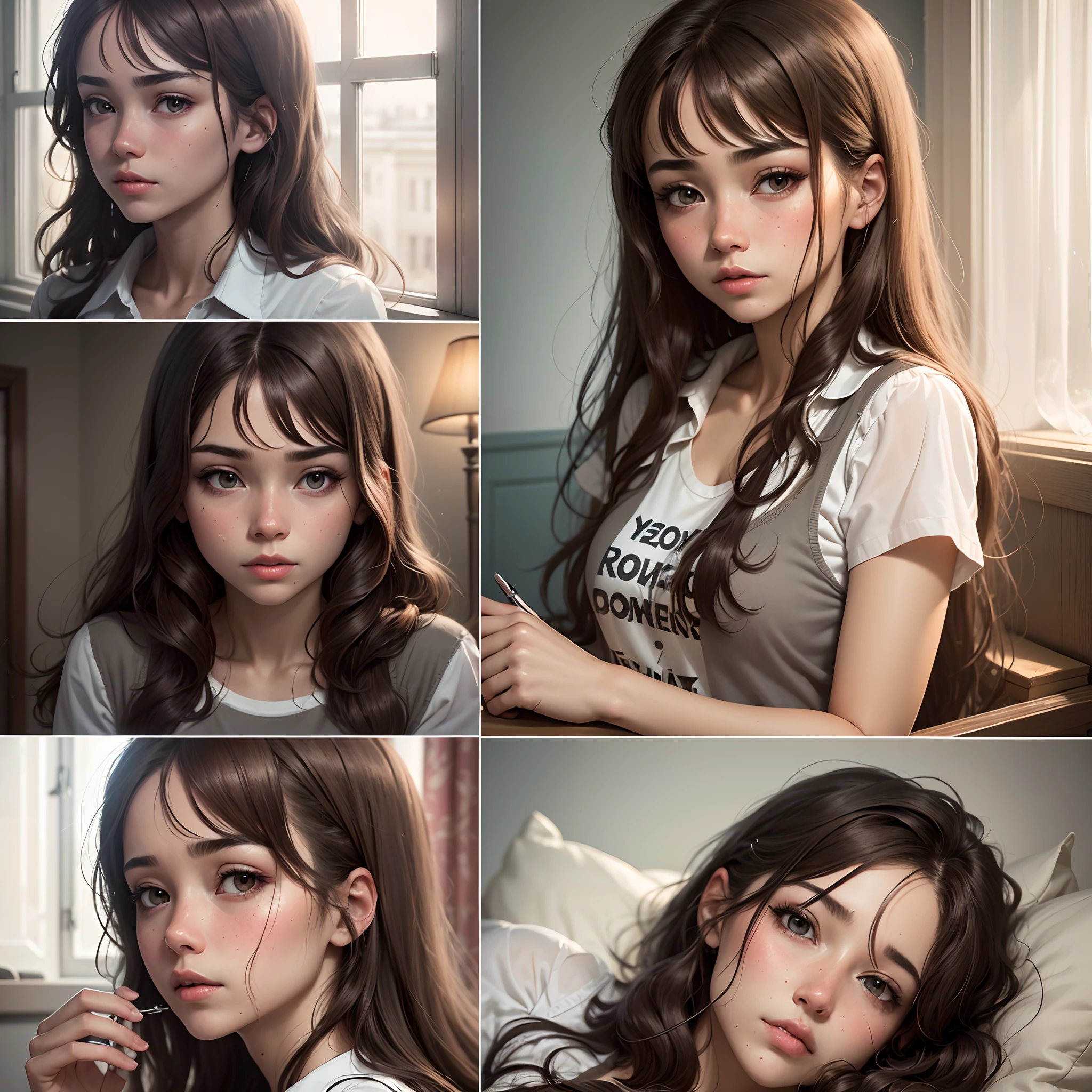 waking up, Monday morning, stress, woman, brown hair, grey eyes --auto --s2
