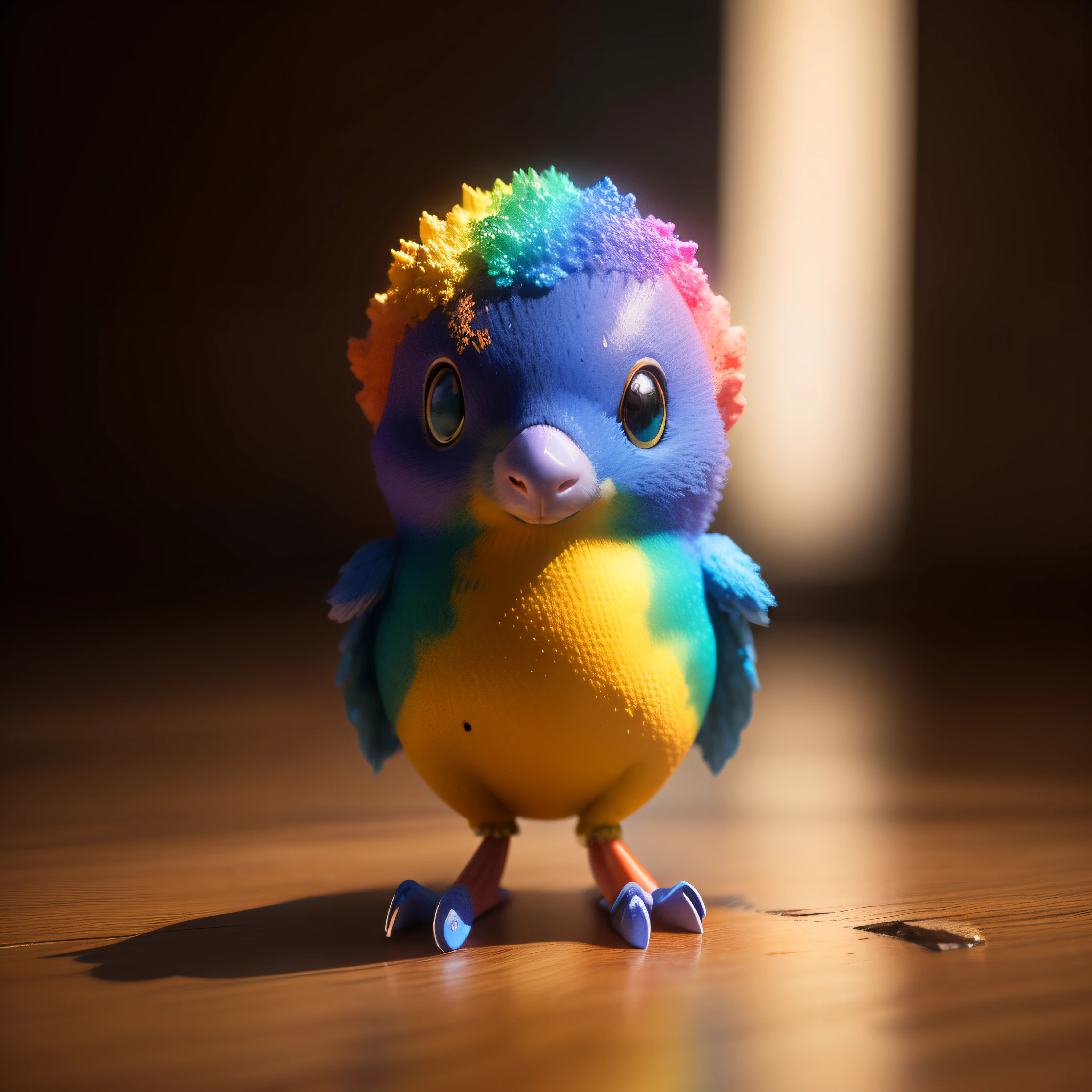 "Rainbow Pidgie. It seems to have the ability to create and control small, localized weather events. Highly detailed realistic 3D model with textures and materials by 3D artist @3d_ninja_studio