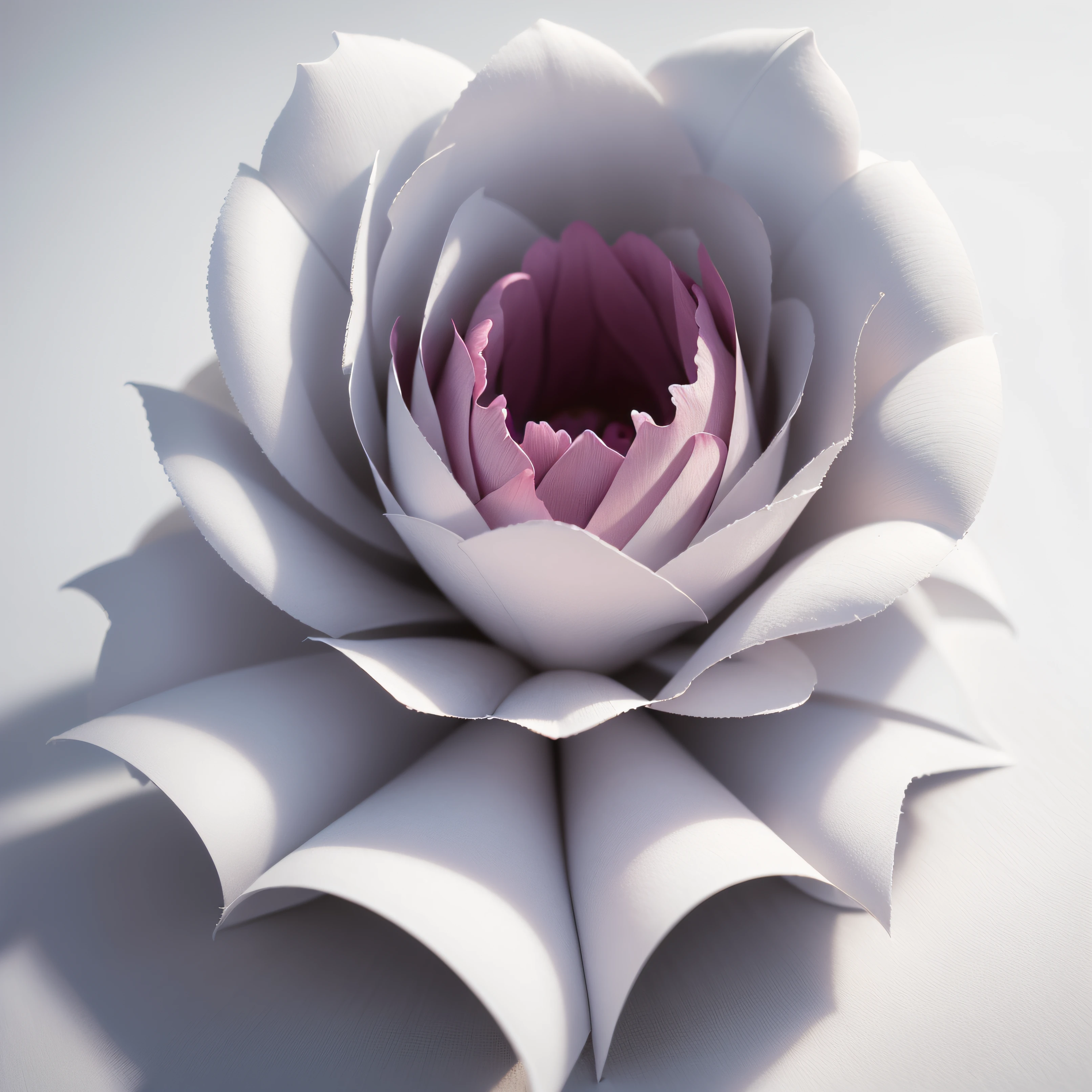 (macro shot:1.0) (macro shot of paper cut flower:1.3), front view, (white background:1.3), table top light, hires photo