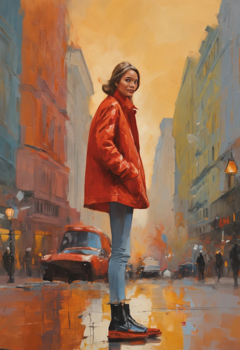 (8K、top-quality、masterpiece:1.2)、 (realisitic、Photorealsitic:1.37)、 ultra-detailliert、DJ Soda、 1 girl in、full body Esbian、Wearing a turtleneck sweater and skinny jeans、Stand in the streets of Paris with the Arc de Triomphe in the background、 cute little、独奏、 Beautiful detailed sky、 (A smile:1.15)、(Mouth closed)、 tiny chest、 beatiful detailed eyes、 (length hair:1.2)、 Floating Hair Novafrog Style、