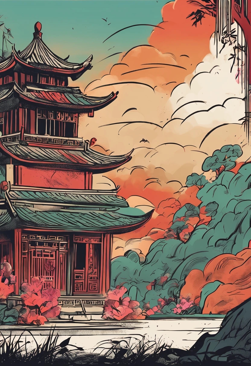 Chinese brush style writing the two characters of summer