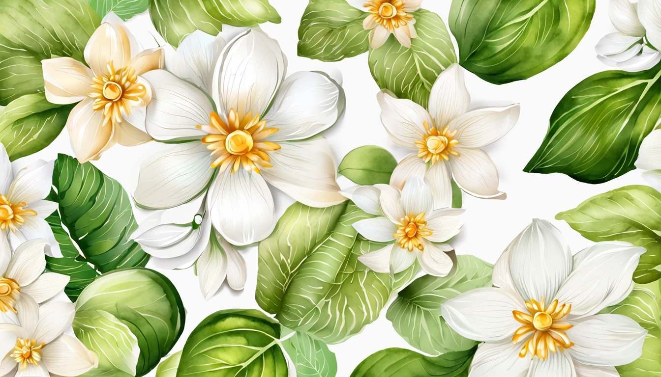 Draw a white flower,Green leaves and rings, background natural flower, made of flowers and leaves, paper quilling, background-image, Flower background, flowers in the background, Flower frame, Jasmine themed banner, iPhone background, botanical background, background artwork, paper art, high quality paper, paper background, phone background, Beautiful image, florest background