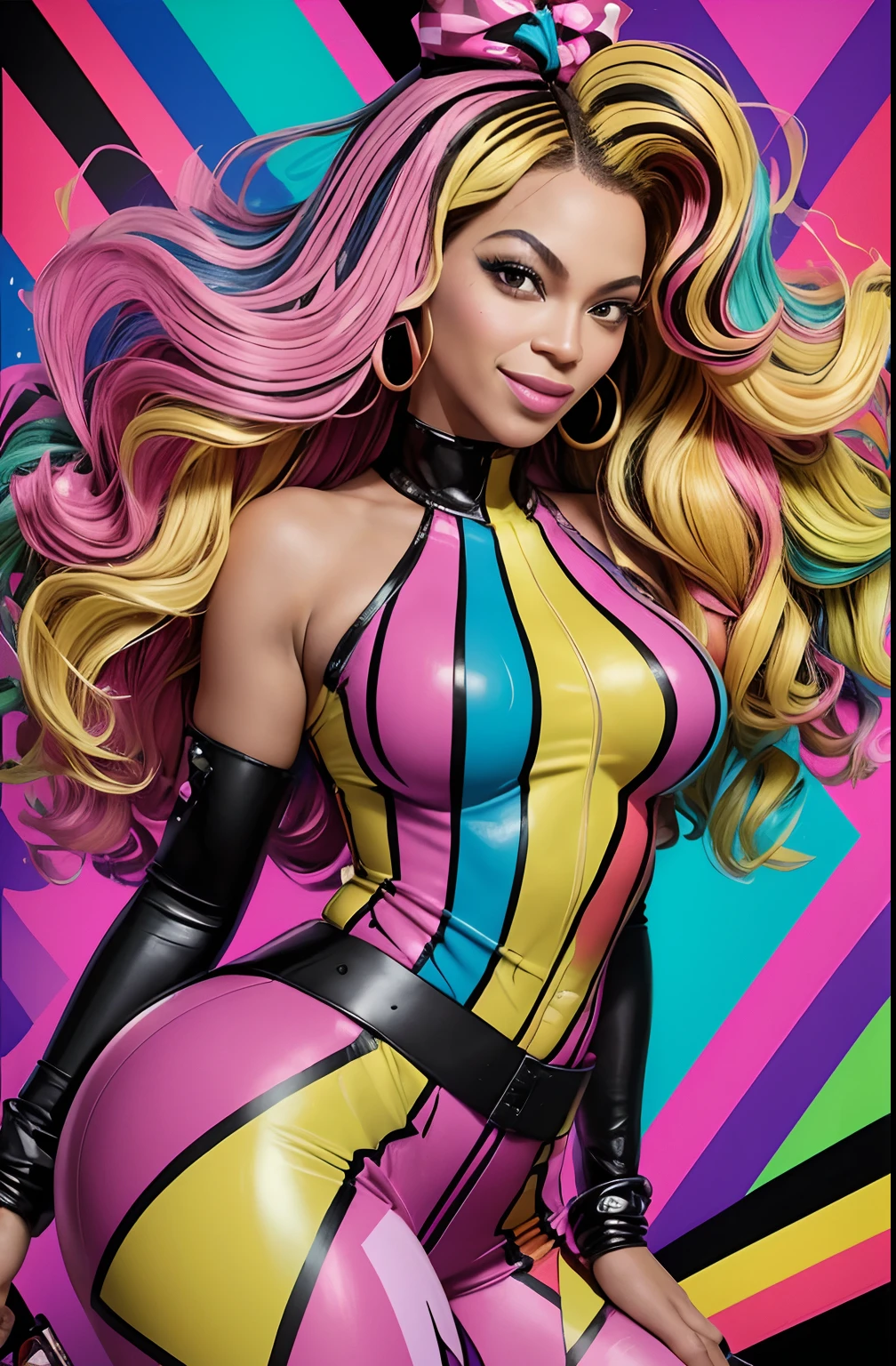 Margot Robbie dressed as a sexy harlequin --auto --s2