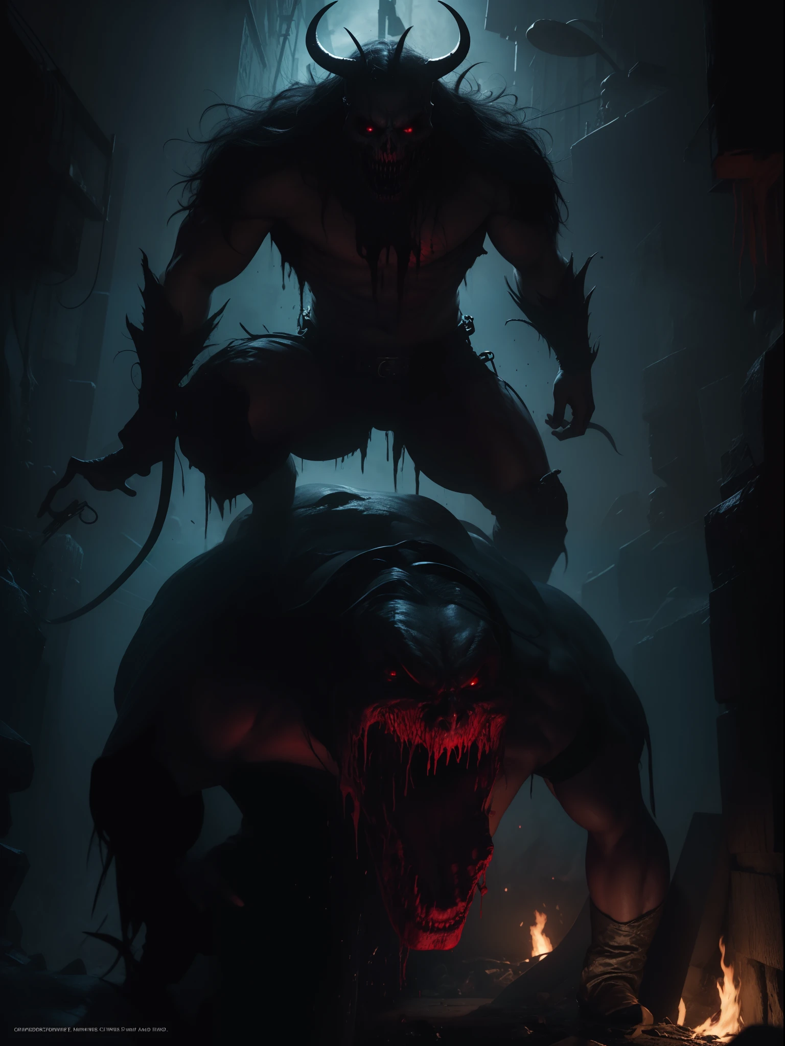 Demons chasing a man who went toward the light
