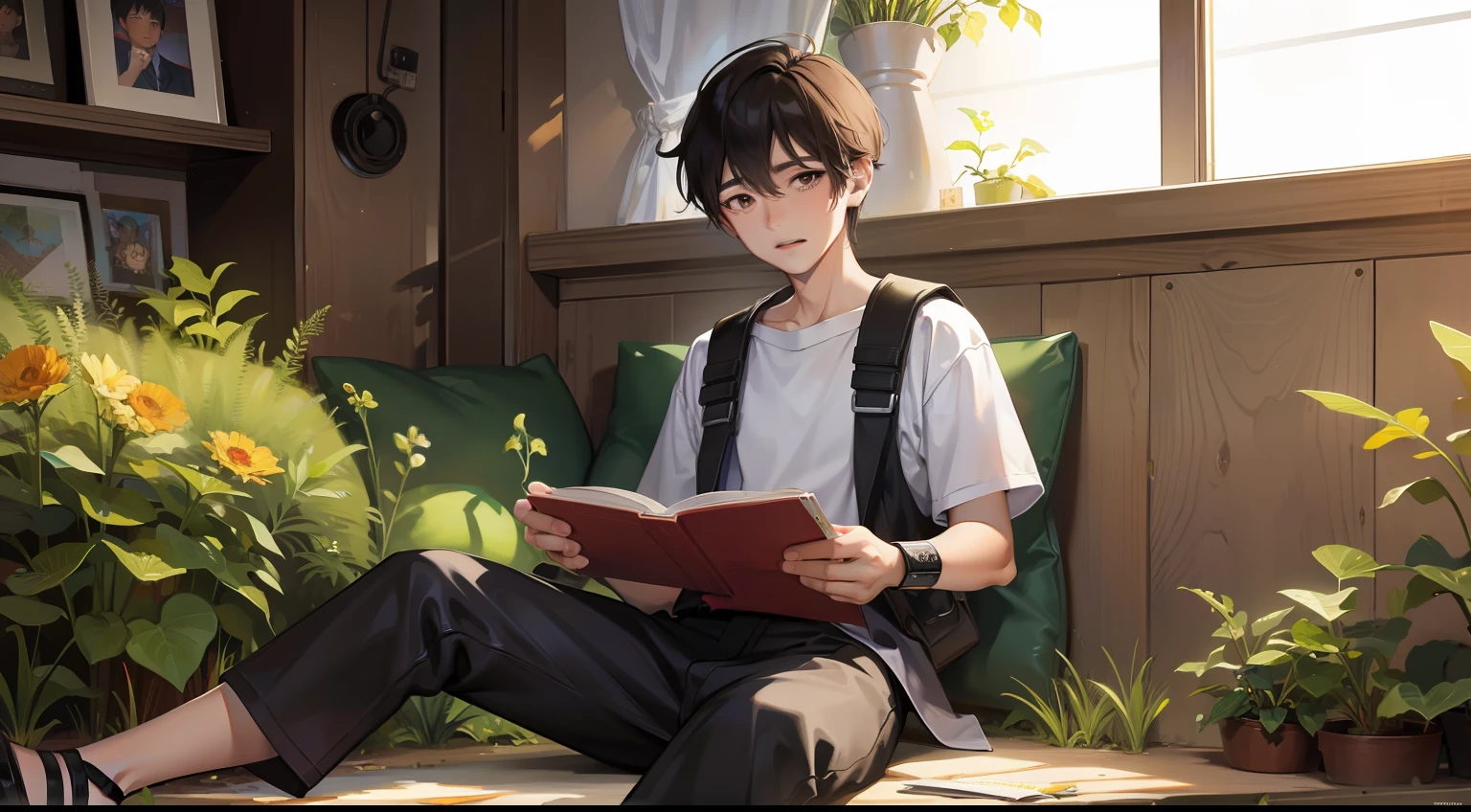 Adult Taro embarking on a new chapter in his life, Full of gratitude and hope., boy