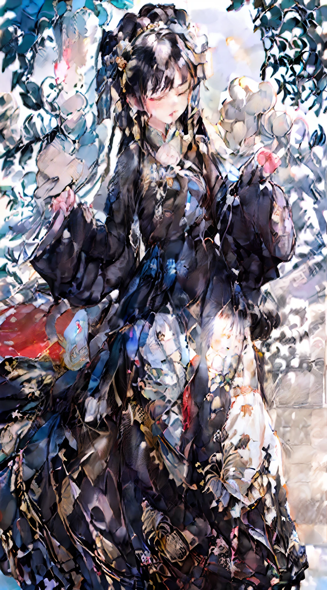 (White background:1.4),(Silhouette of a girl's head, Eyes closed, white long hair, Oriental elements),(Chinese illustration:1.3,paper art:1.3, Quilted paper art:1.2),( reasonable design, Clear lines, High sharpness,Best quality, Very detailed, Masterpiece, movie light effect, 4K )