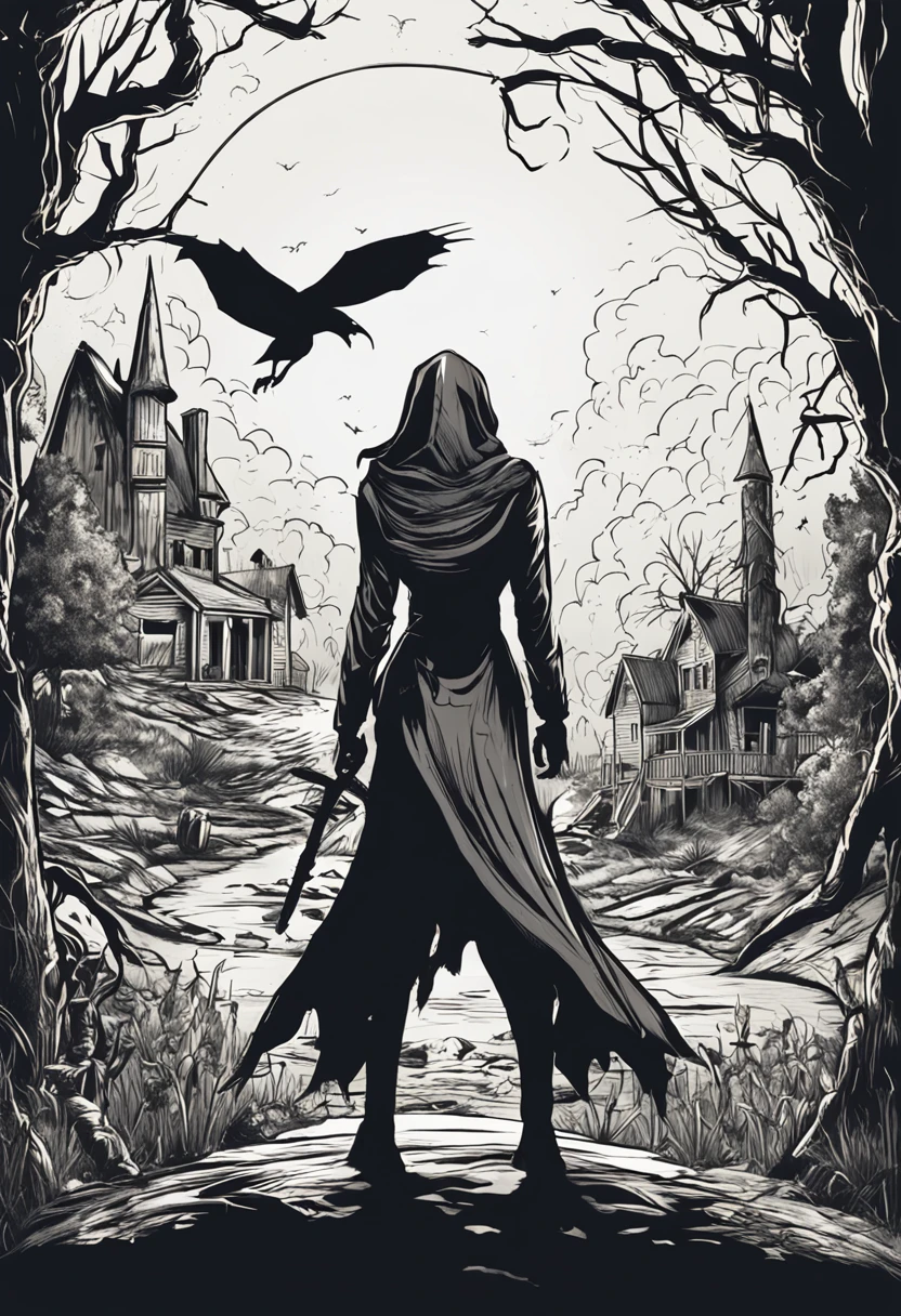 A logo for a comic book title that says "The Witch's Chronicles", It will be a horror and suspense comic style