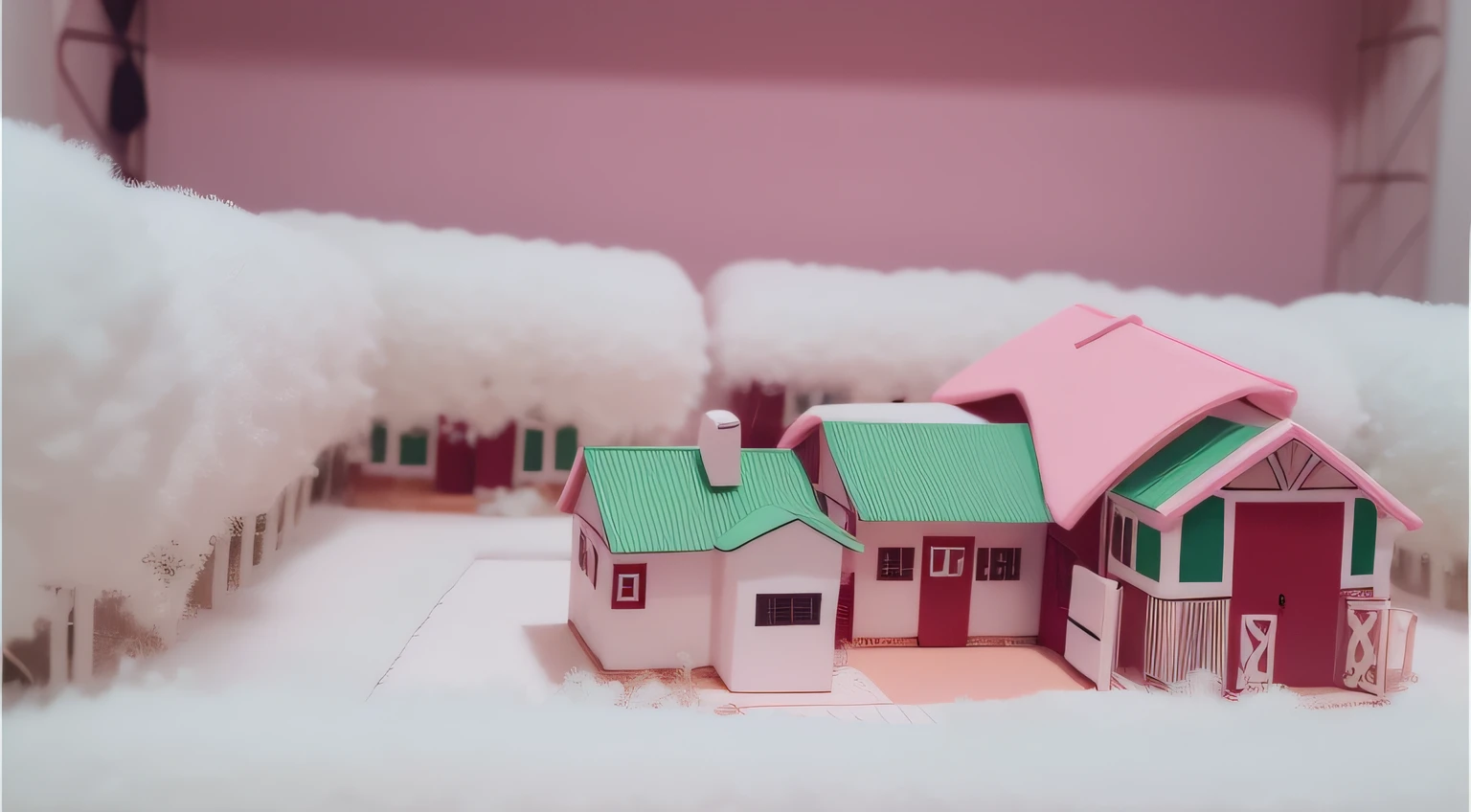 White cotton. Uma fazenda em miniatura. Cercado de fazenda. Feno. Fazenda. Maquete.