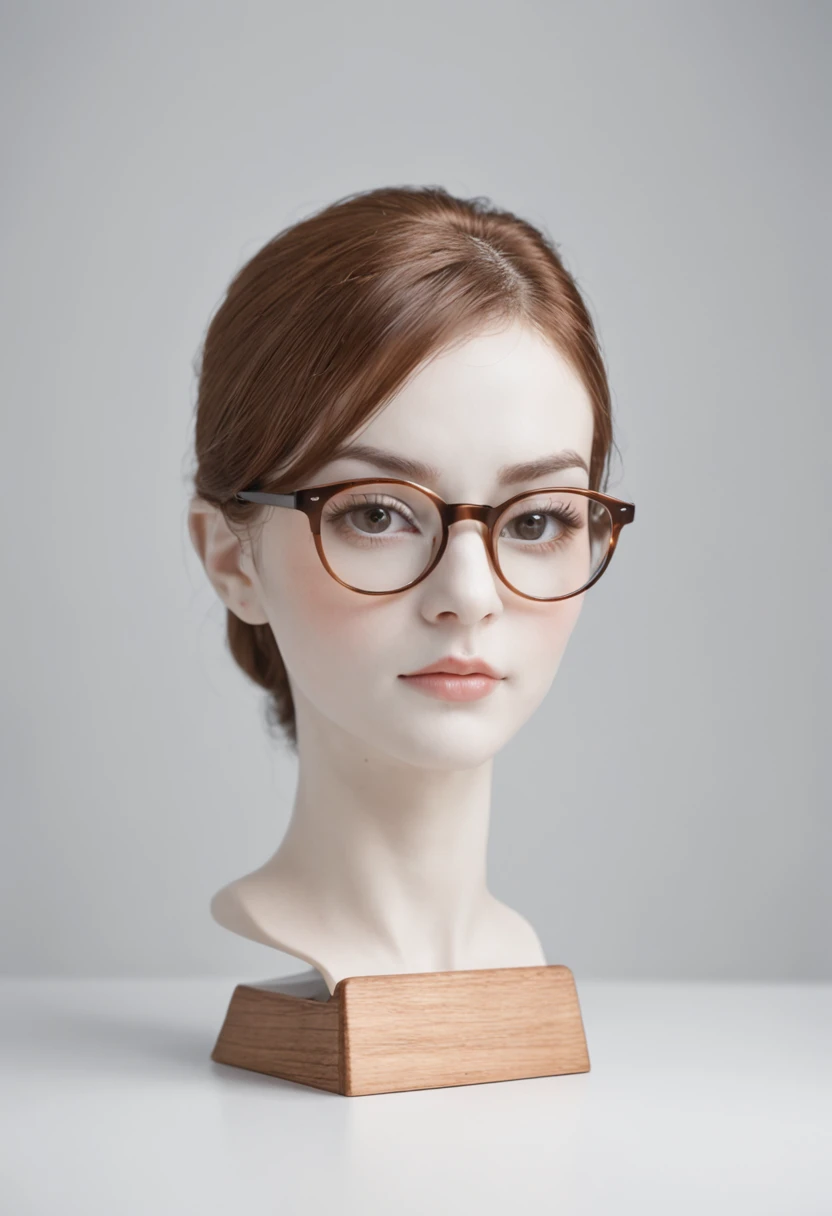 Realistic Glasses Stand、woodenhor、White background、There is a shadow、