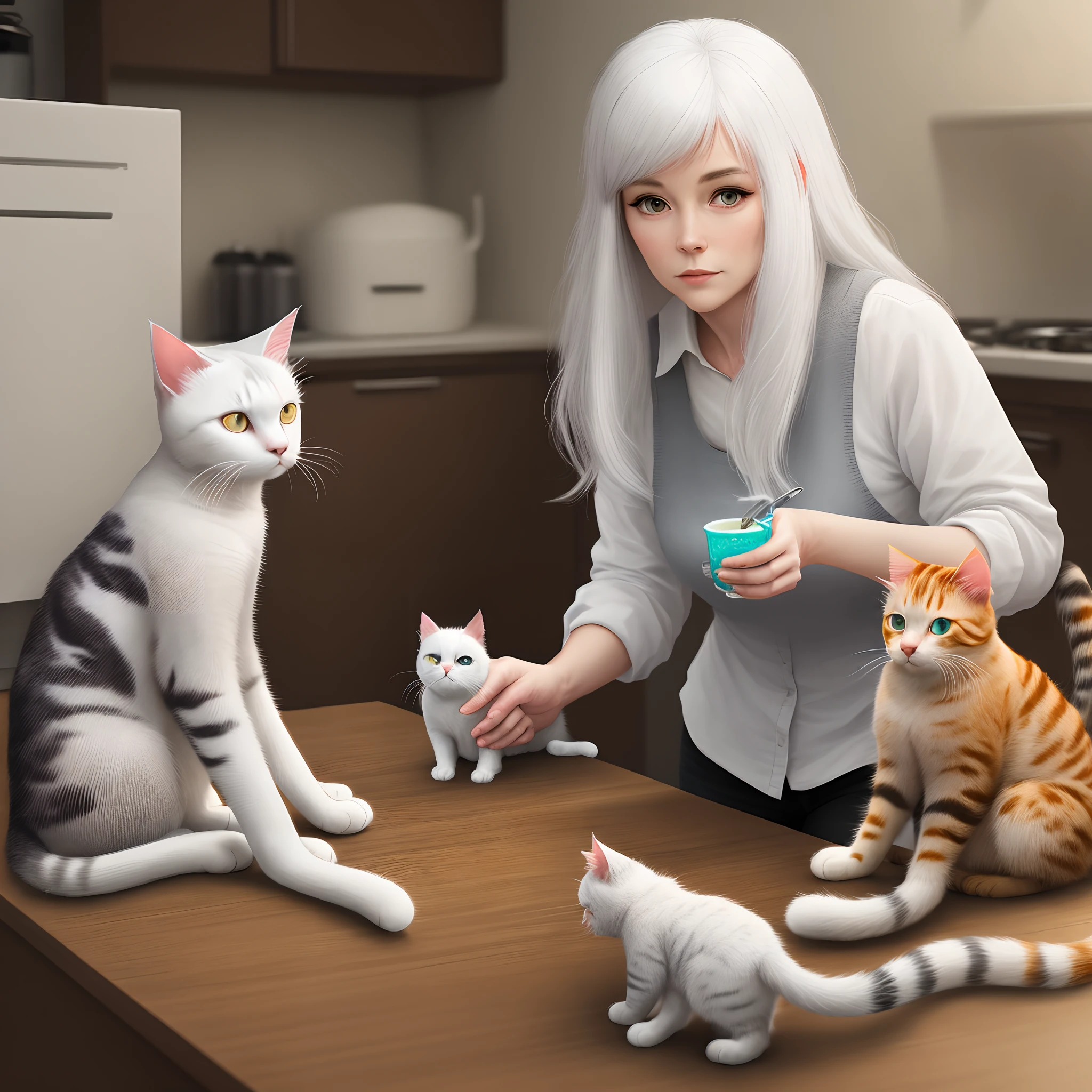 White-haired cat lady Lori