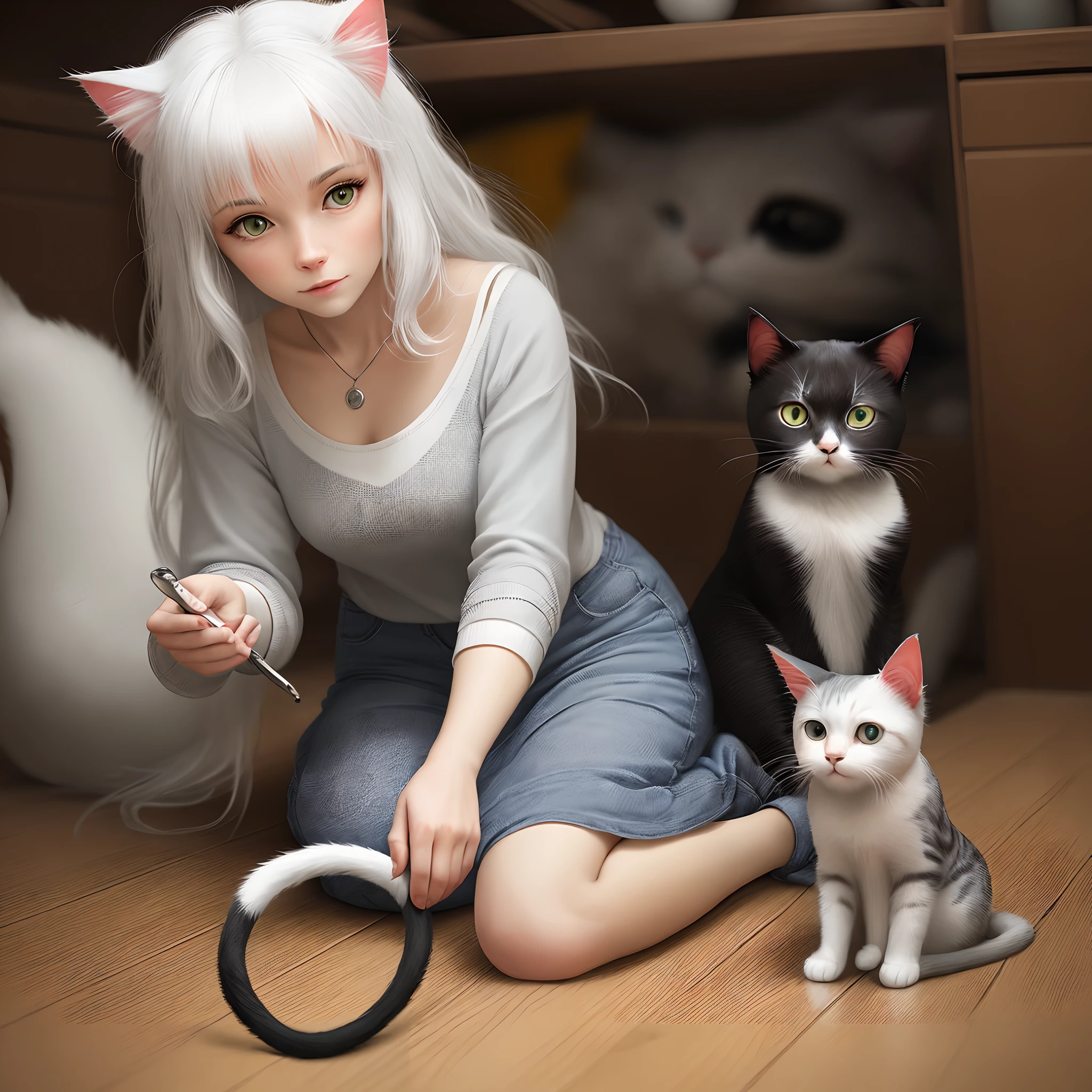White-haired cat lady Lori