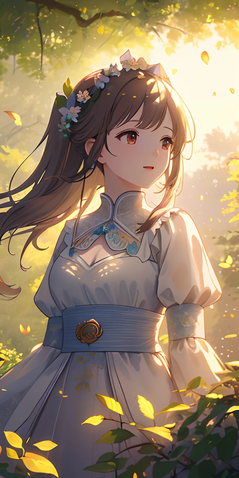 Masterpiece, best quality, (very detailed CG unity 8k wallpaper) (best quality), (best illustration), (best shadows) Nature's delicate leaves petals of various colors falling in the air light Tracking, super detailed --v6