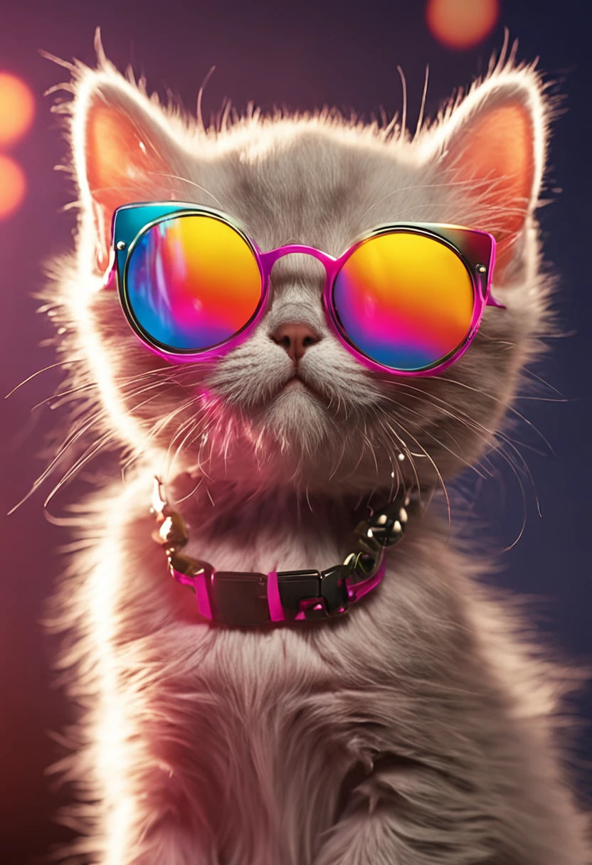 kittens with sunglasses on summer cocktail party