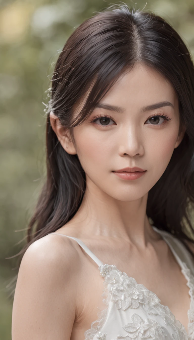 (((Huge breasted nude asian woman))) fair complexion, woman around 19 years old, natural black hair, graceful, beautiful, candlelight in a medieval setting, ultra sharp focus, nude