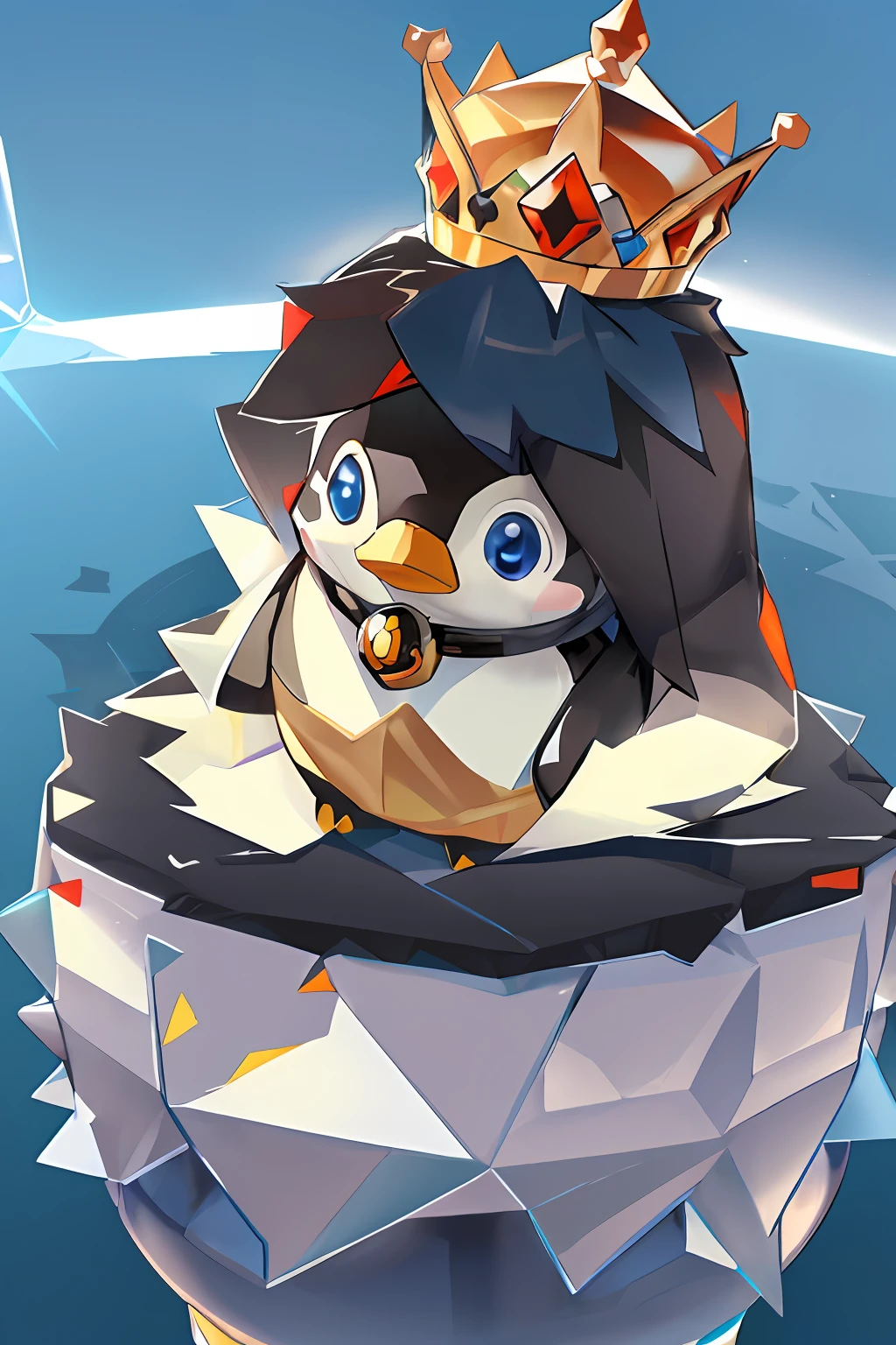 Penguin with crown sitting on an ice pile, mecha anthropomorphic penguin, Anthropomorphic penguins, Penguins 0, from overwatch, penguin, MapleStory, character art of maple story, On the throne of ice, Fat Penguin Unity Asset, fat penguin, master of ice, birb, Soldier Penguin, cushart kenz