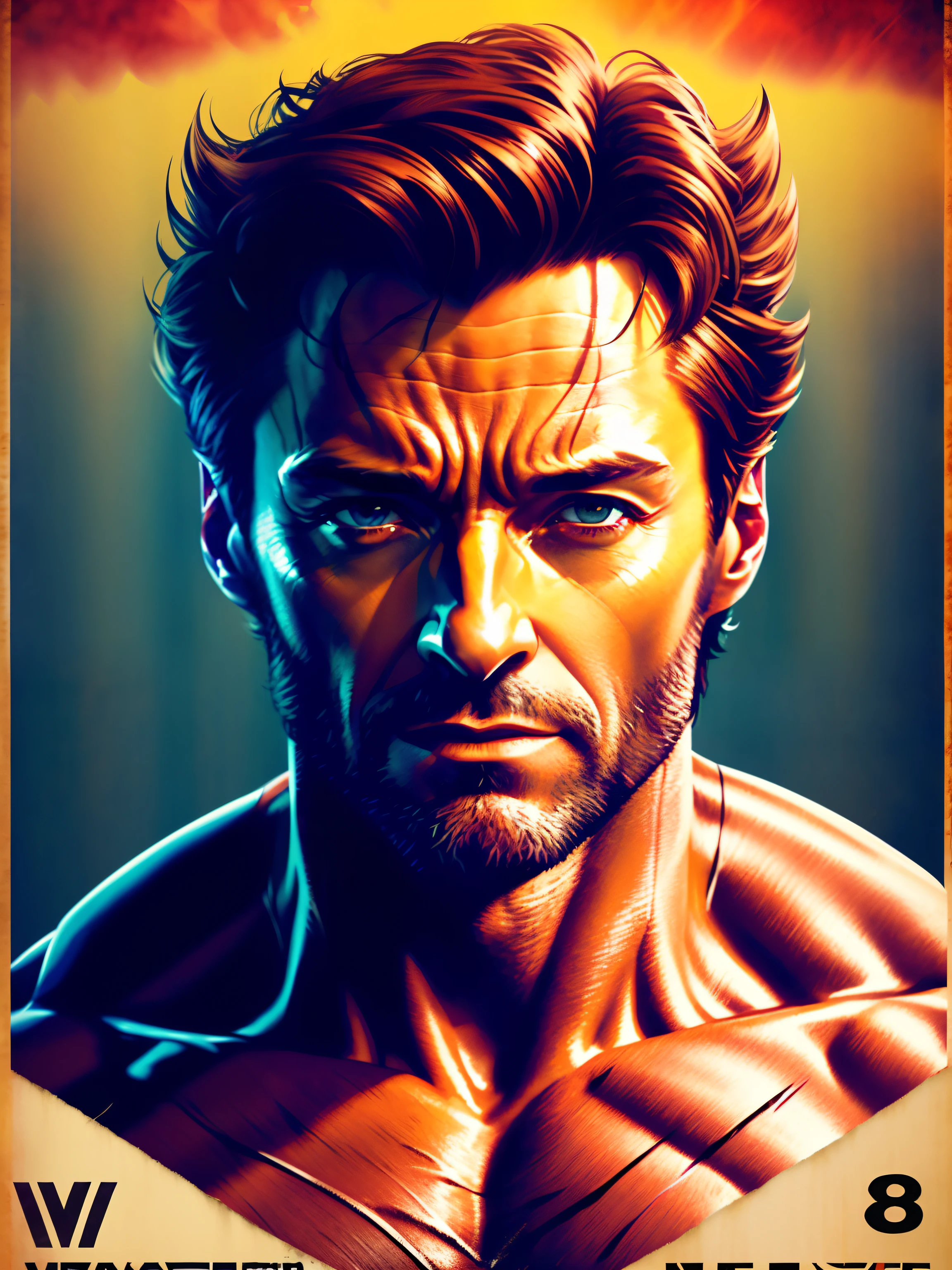 Hugh Jackman as wolverine, vhs effect, (poster:1.6), poster on wall, nostalgia, movie poster, portrait, close up
(skin texture), intricately detailed, fine details, hyperdetailed, raytracing, subsurface scattering, diffused soft lighting, shallow depth of field, by (Oliver Wetter)