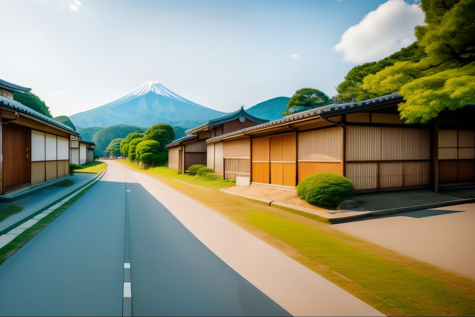 Innovative game style　Background with　On the way to school　No people　Residential area of Japan