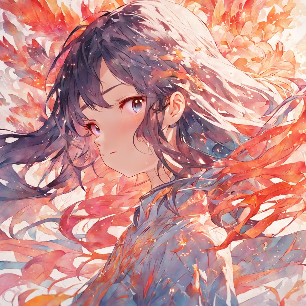 (White background:1.4),(Silhouette of a girl's head, Eyes closed, colorfull long hair, Oriental elements),(Chinese illustration:1.3,paper art:1.3, Quilted paper art:1.2),( reasonable design, Clear lines, High sharpness,Best quality, Very detailed, Masterpiece, movie light effect, 4K )
