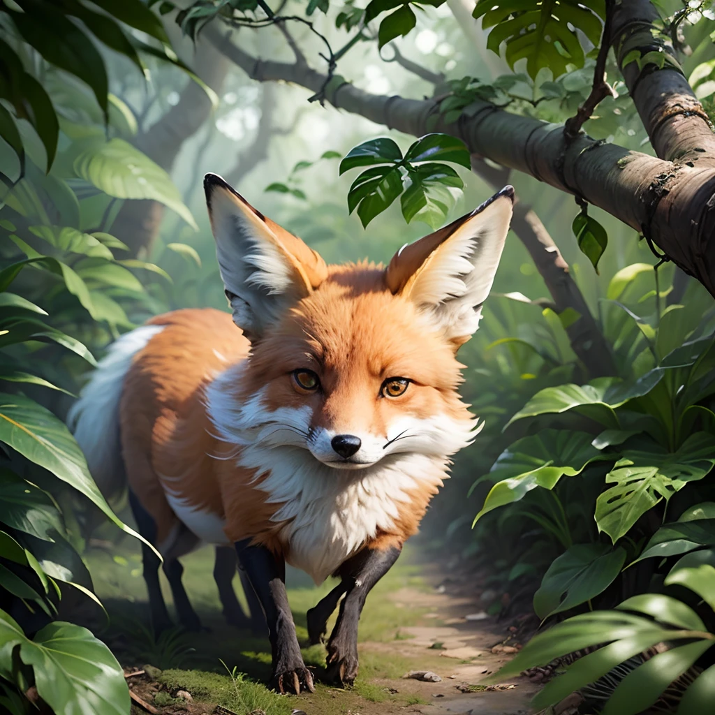 a clever fox ventured into the jungle. He spotted a hen on the tree --auto --s2