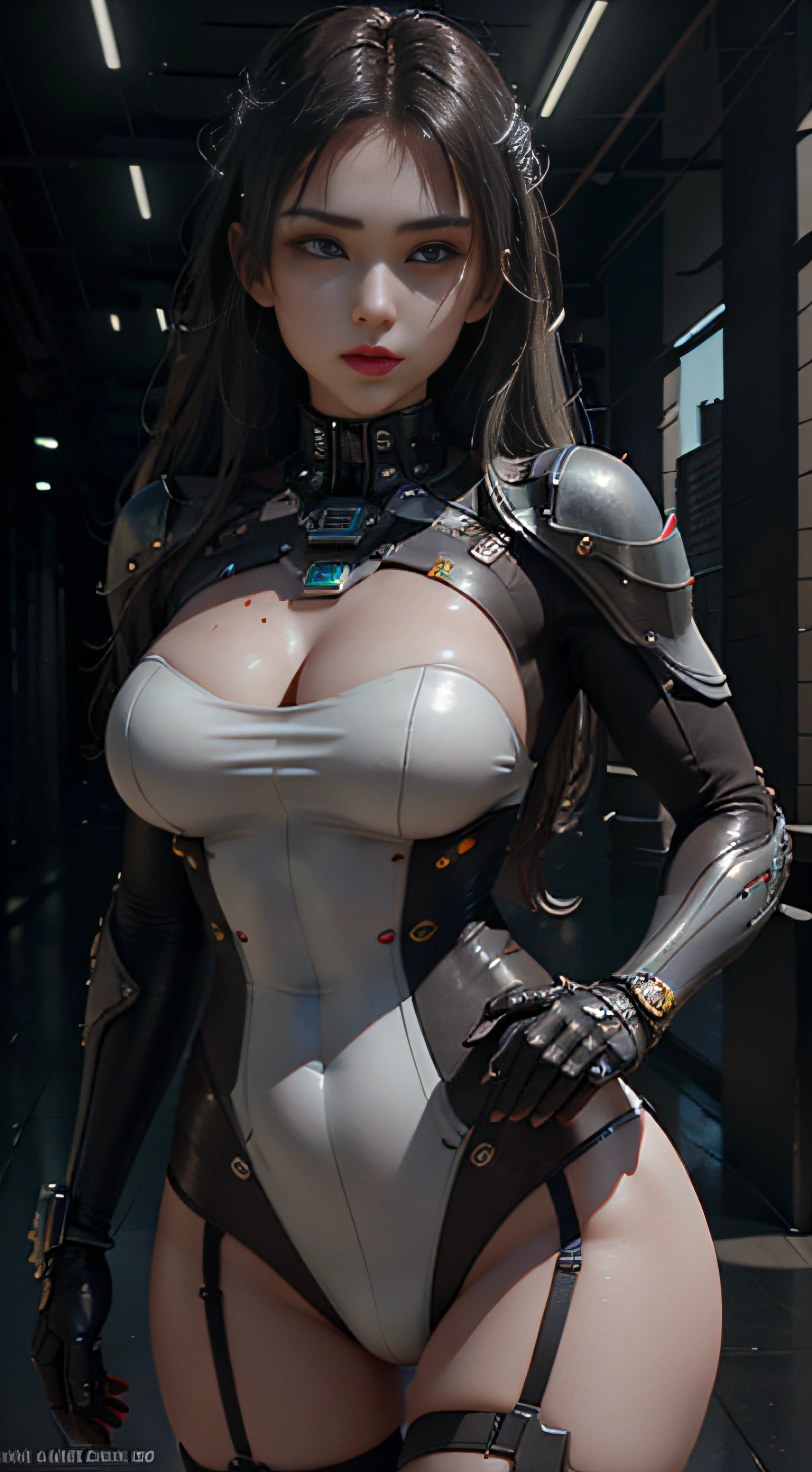 (Best Quality), ((Masterpiece), (Detail: 1.4), 3D, A Beautiful Cyberpunk Woman, HDR (High Dynamic Range), Ray Tracing, NVIDIA RTX, Super-Resolution, Unreal 5, Subsurface Scattering, PBR Textures, Post-Processing, Anisotropic Filtering, Depth of Field, Maximum Sharpness and Clarity, Multi-layer Textures, Albedo and Highlight Maps, Surface Shading, Accurate simulation of light-material interactions, perfect proportions, Octane Render, two-color light, large aperture, low ISO, white balance, rule of thirds, 8K RAW