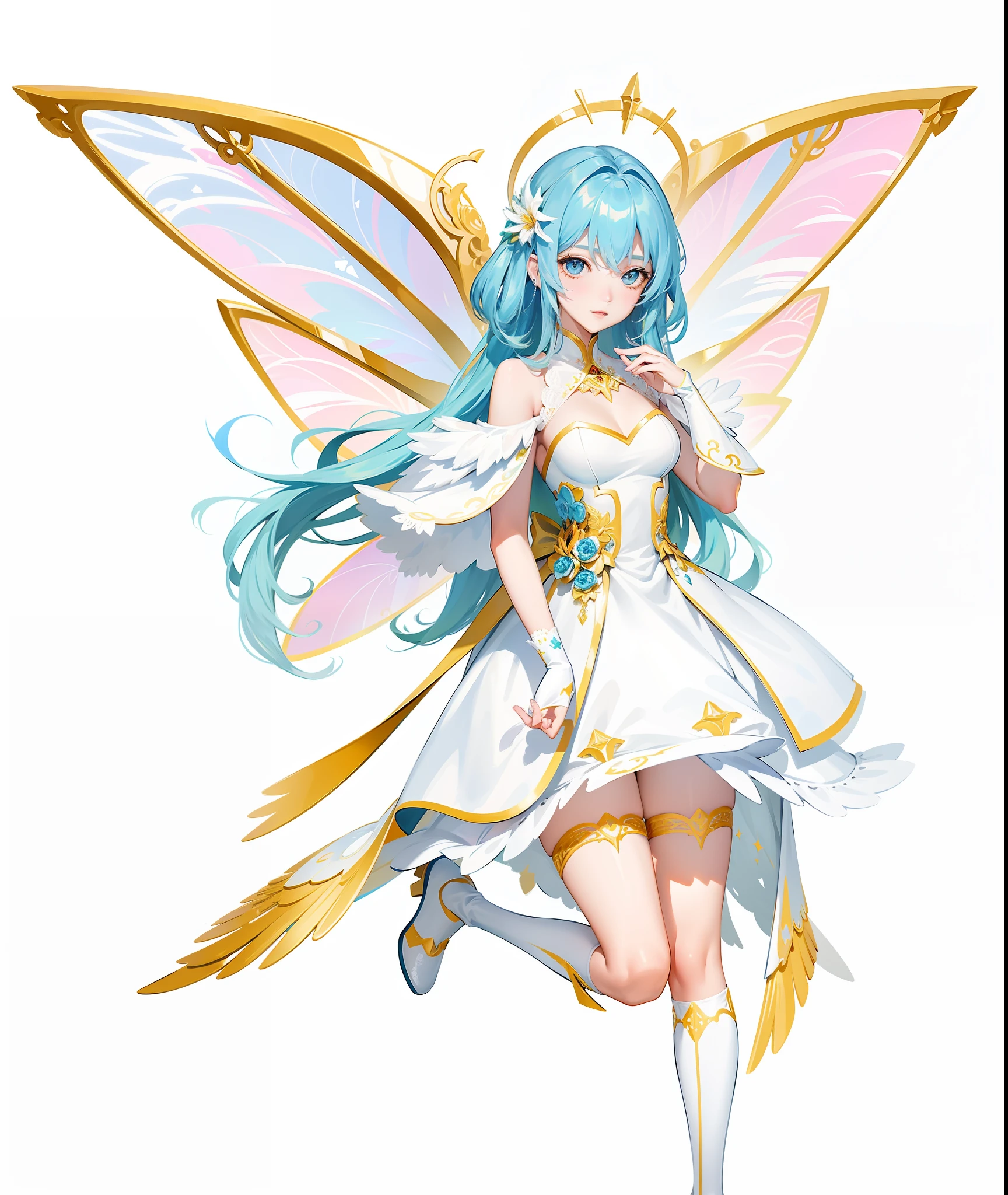 tmasterpiece,Need,super-fine,Semi-realistic,,IG model | Art germ, Art germ on ArtStation Pixiv, Art germ. High detail, Art germ. anime illustration,Anime fairy with blue hair and white dress, , astral fairy, official character art, ethereal wings, official character illustration, render of april, Beautiful fairy, high detailed official artwork, offcial art, beautiful adult fairy, pretty anime character design, with beautiful wings, Fairy,
