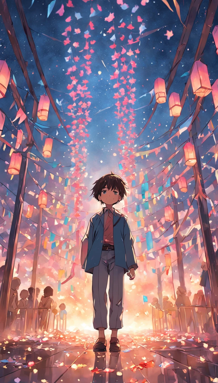 Celebrate Tanabata alone,schoolboy