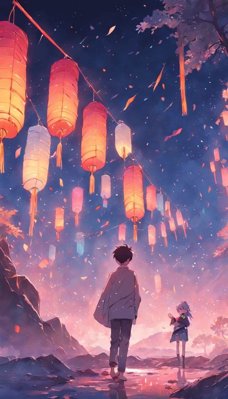 Celebrate Tanabata alone,schoolboy