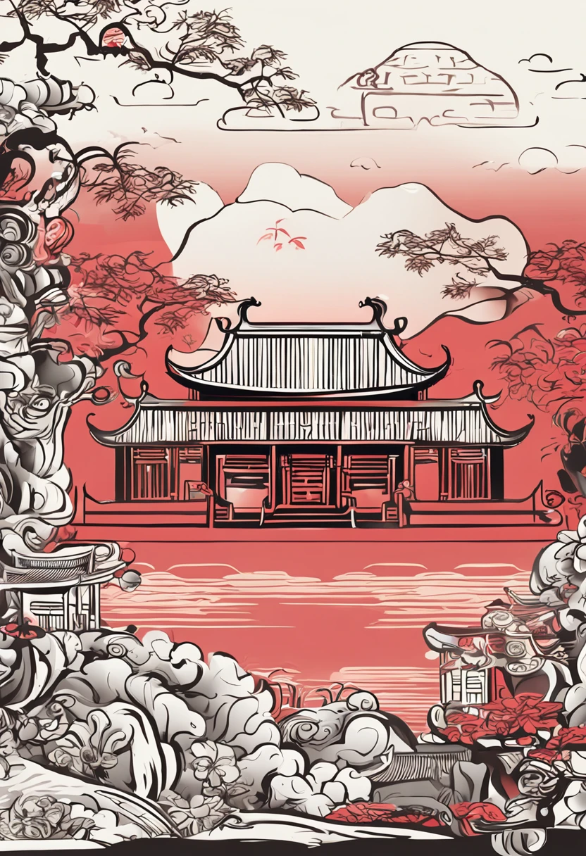 Vector graphics,Elements of ancient Chinese style,Vector illustration,Simple illustration,succinct