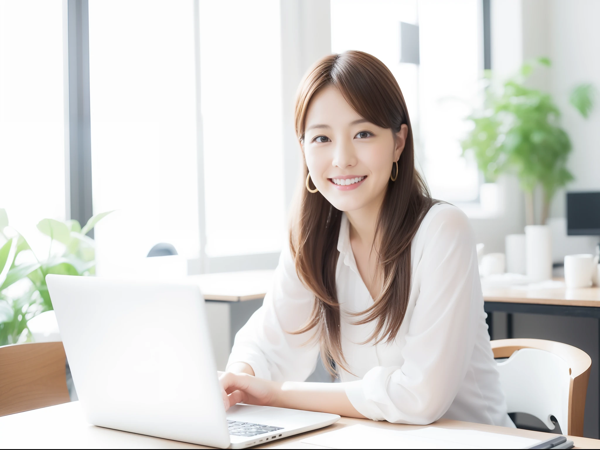 Japan female in her 30s、businesswoman、short-cut