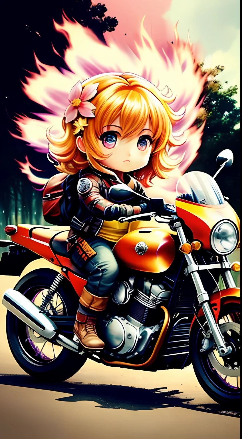 motorcycle,flower,character,Chibi,real,art, explosion,
yang08k, photography, beautiful, colorful,realistic,
masterpieces, top quality, best quality, official art, beautiful and aesthetic,