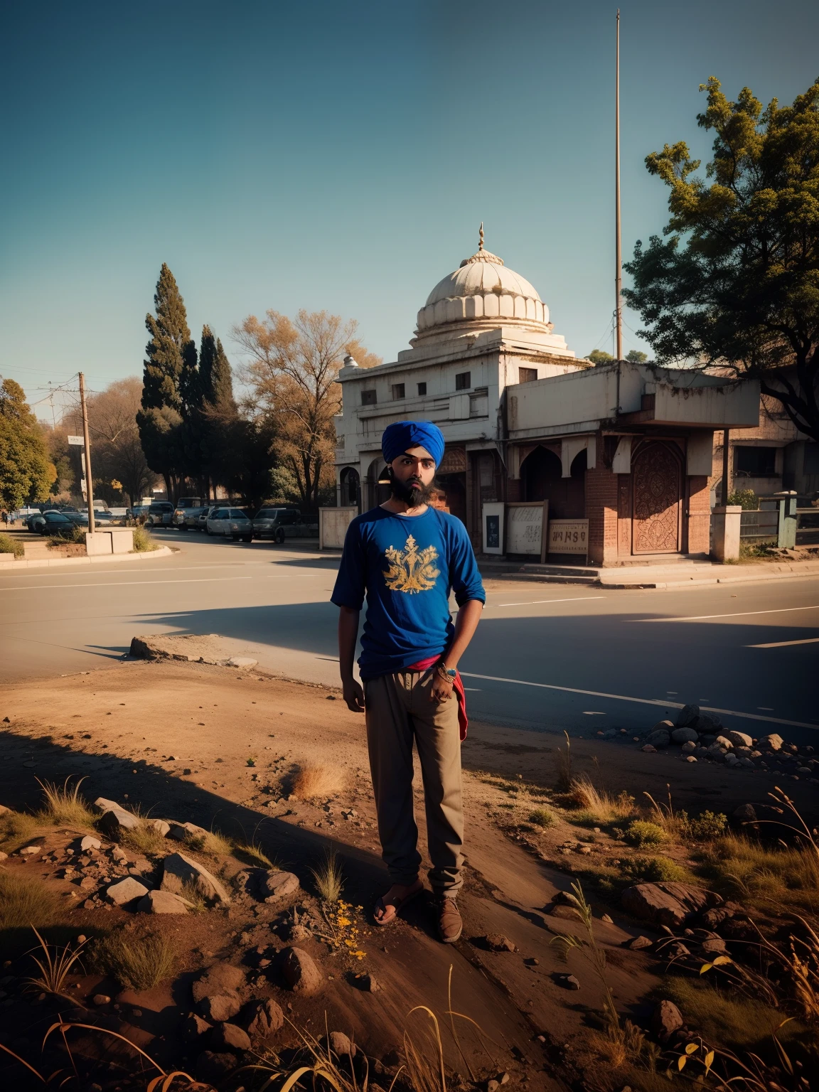 Change backgrounds in cute sikh boy