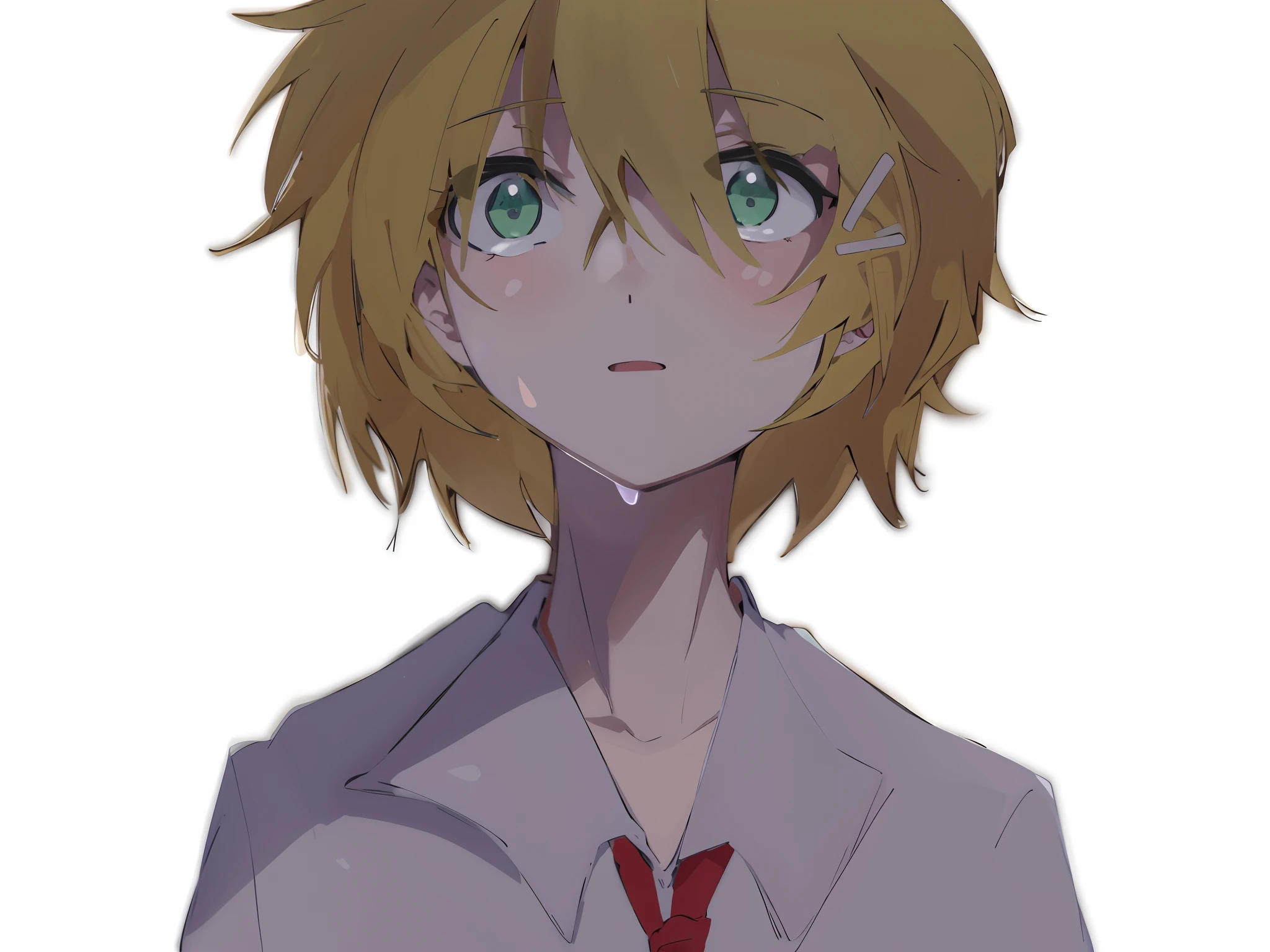 Anime characters with blonde hair and green eyes in a tie, Yandere, Yandere, Also, gapmoe Yandere, iwakura lain, rei hiroe, anime moe art style, neferpitou, chihiro! fujisaki, close up iwakura lain, saori, tatsumaki, painttool sai