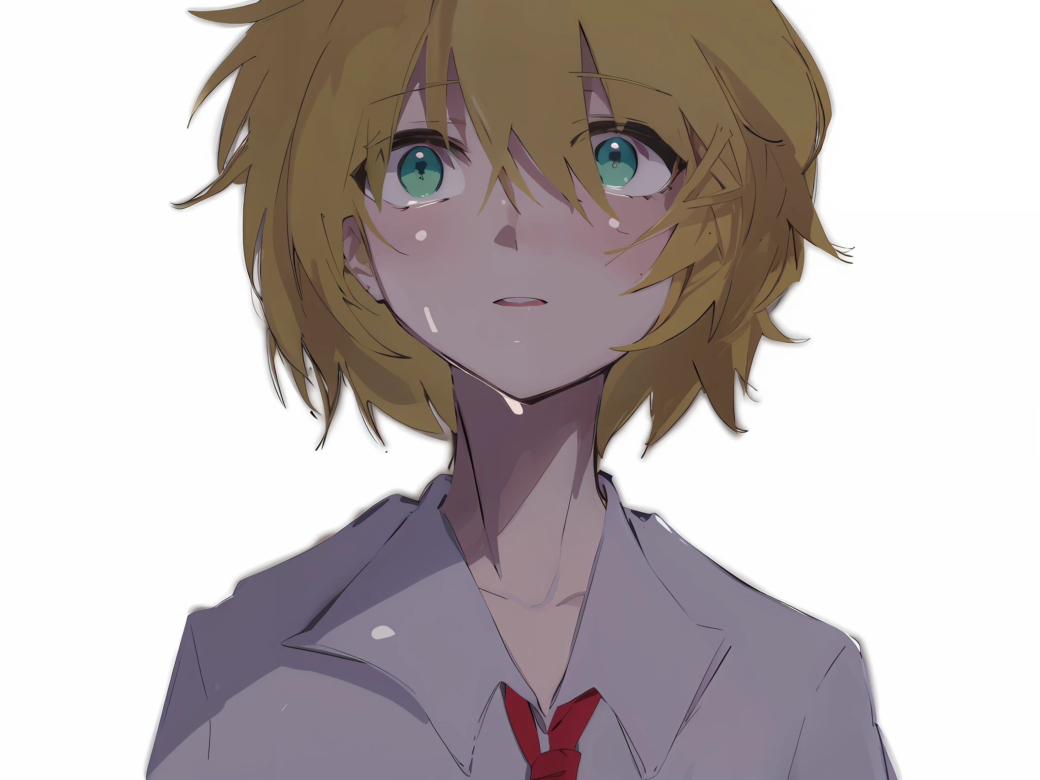Anime characters with blonde hair and green eyes in a tie, Yandere, Yandere, Also, gapmoe Yandere, iwakura lain, rei hiroe, anime moe art style, neferpitou, chihiro! fujisaki, close up iwakura lain, saori, tatsumaki, painttool sai