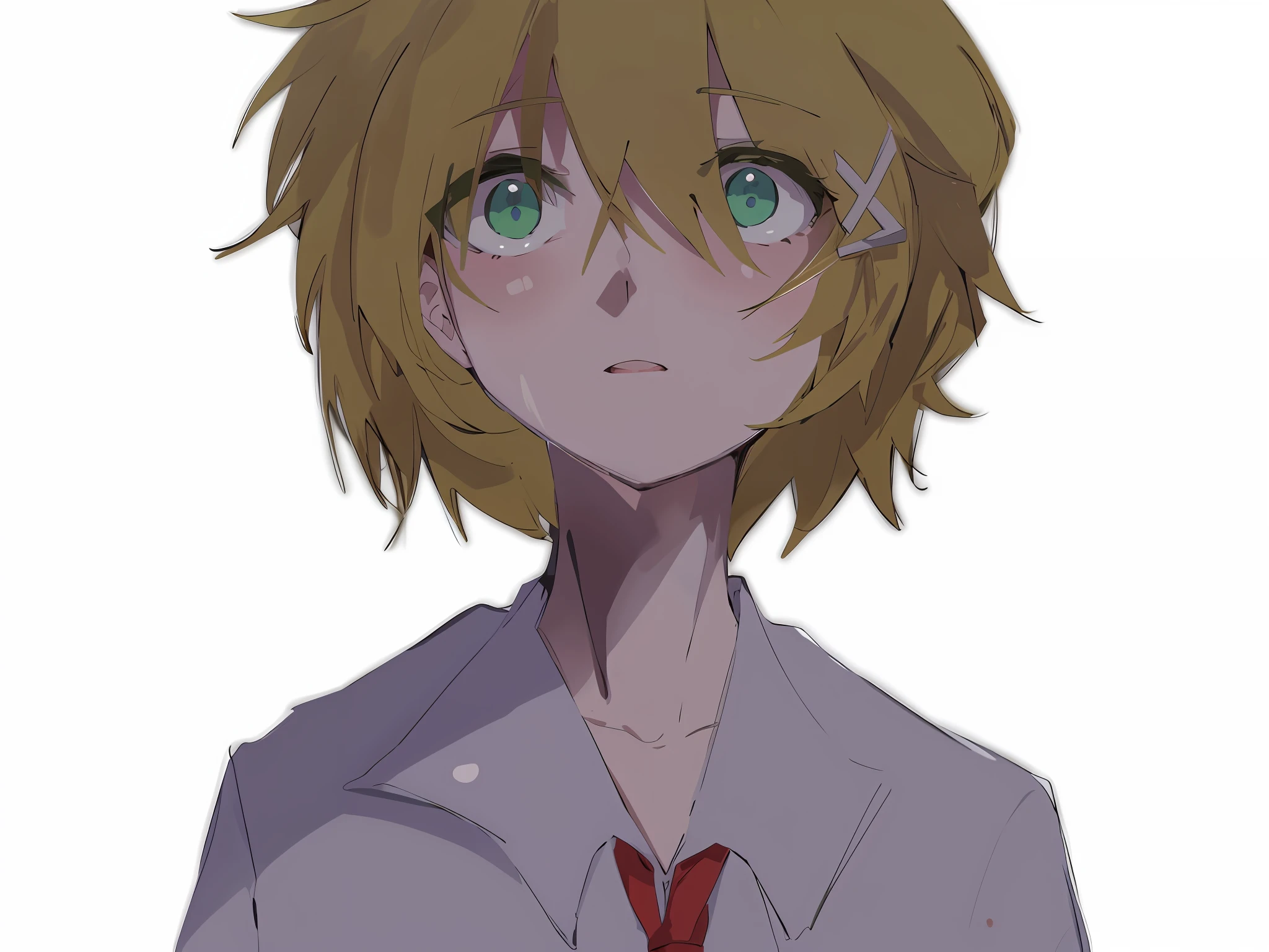 Anime characters with blonde hair and green eyes in a tie, Yandere, Yandere, Also, gapmoe Yandere, iwakura lain, rei hiroe, anime moe art style, neferpitou, chihiro! fujisaki, close up iwakura lain, saori, tatsumaki, painttool sai