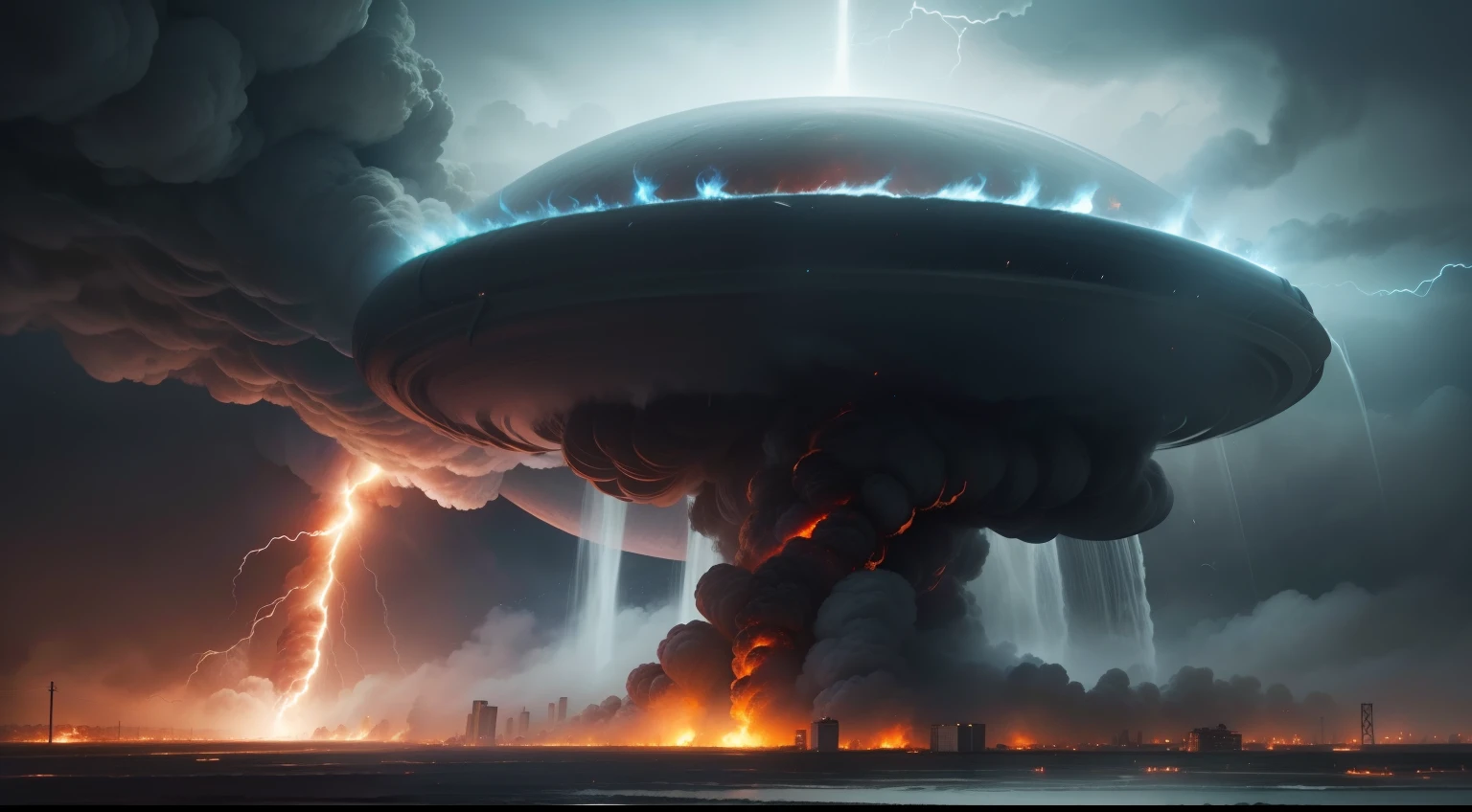 A huge tornado emerged from it, fire tornado, Blazing tornadoes, Fire tornado, fire tornado, Tornado tornado, water tornado in the city, Photos of terrible tornadoes, explosions on the ground, Epic VFX shots, Beautiful tornado, Tornado, There were explosions everywhere, Disaster photography, cinematic ligh《Sharks》Still