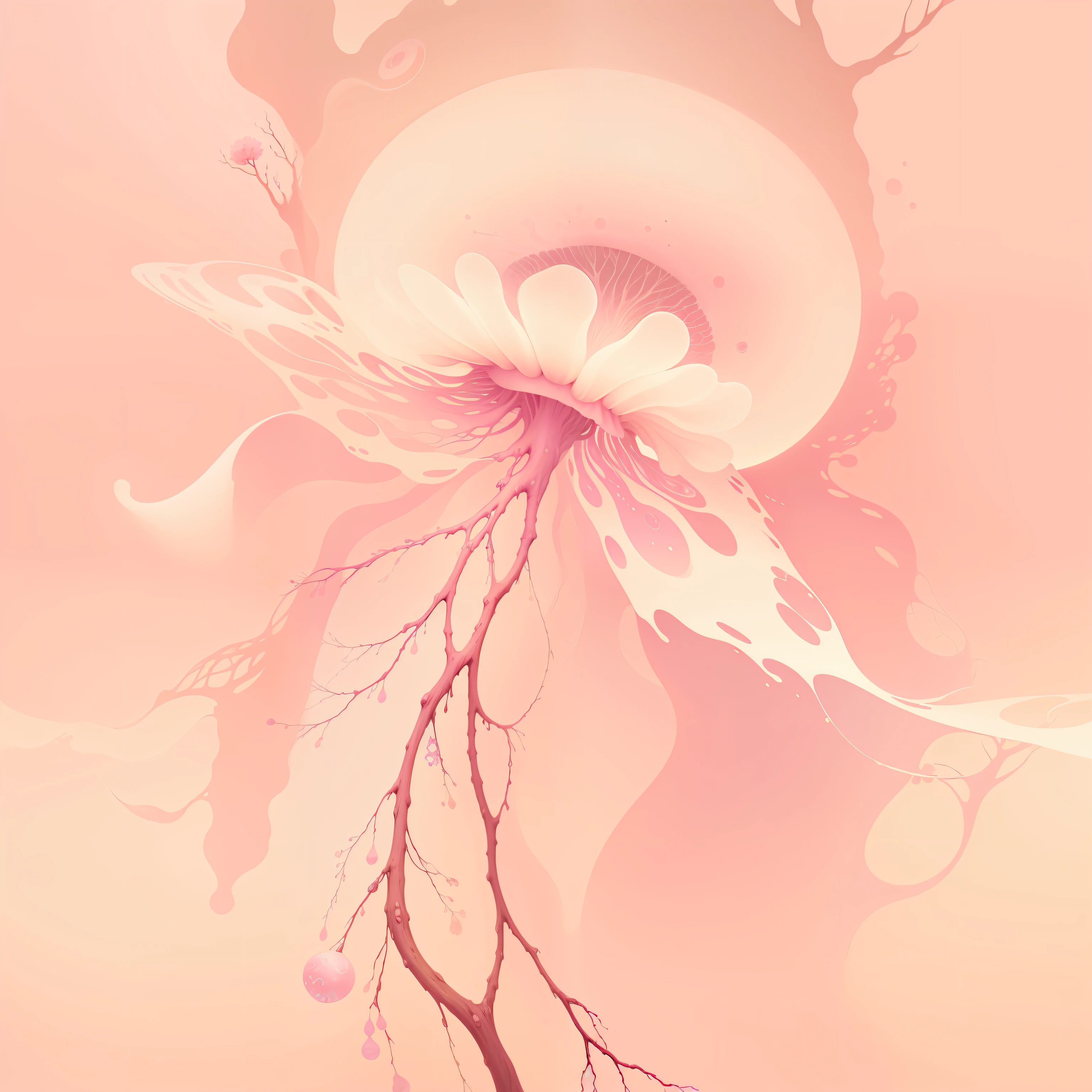 Dogoras Cosmic Monster Tear Pink Jellyfish Celluloid painting Thick paint branches Kabbalah Tree of Life Bubbles Anger and beauty Joy and embellishment Completely icy death and despair Cthulhu Warmth Sea of Bubbles
