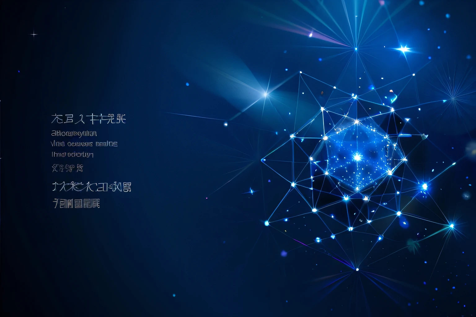 Blue background with snowflakes and stars, Scientific background, Nuclear background, holography space, Blue particles, space molecules, Electromagnetic space, holographic krypton ion, Radioactive particles, holographic interface, Particle, blue circular hologram, science poster, atoms floating, molecular, vectorial, Particle Physics, Dark blue spheres fly around, volumetry scattering into space