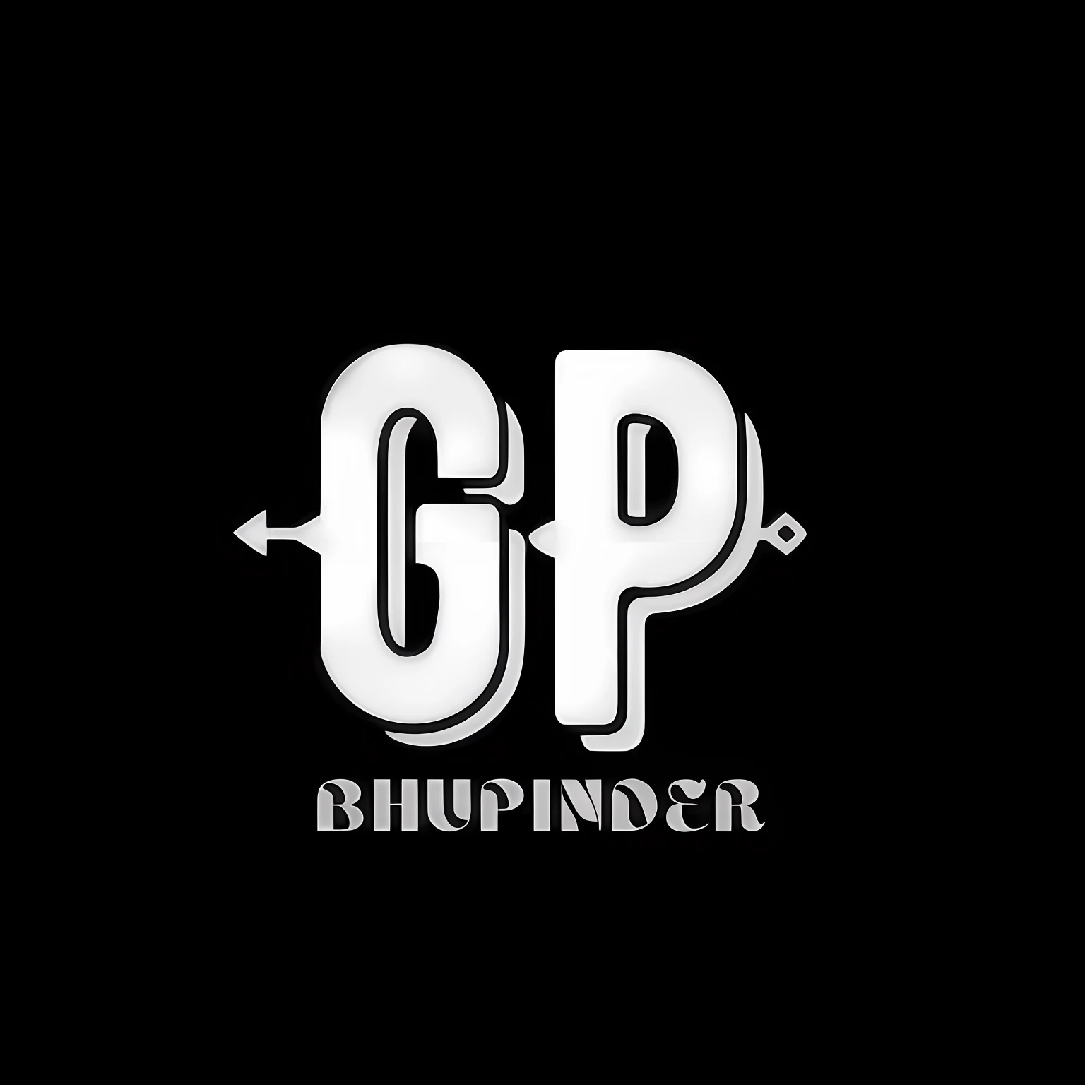 a close up of a logo with a letter and a arrow, gipf project, business logo, gpt, rounded logo, bip bippadotta, profile image, profile picture, black and white logo, by HAP Grieshaber, simple logo, professional unique master piece, gpu, on simple background, official, logo, logo, company logo