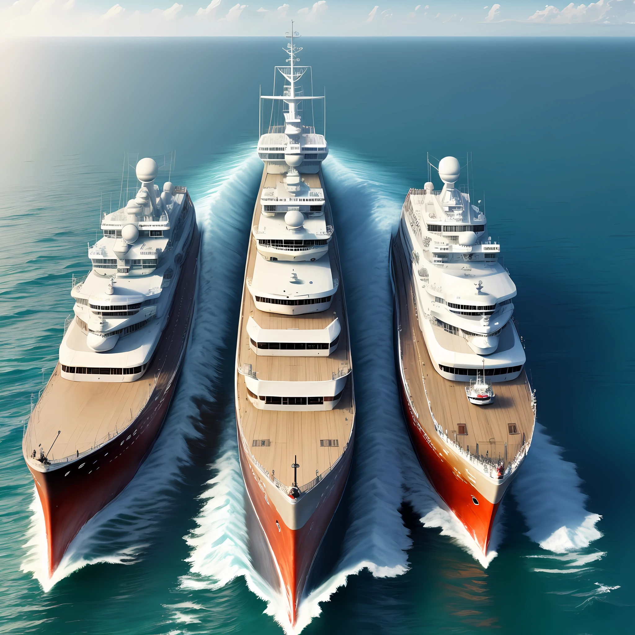 Soviet cruisers sailed at sea