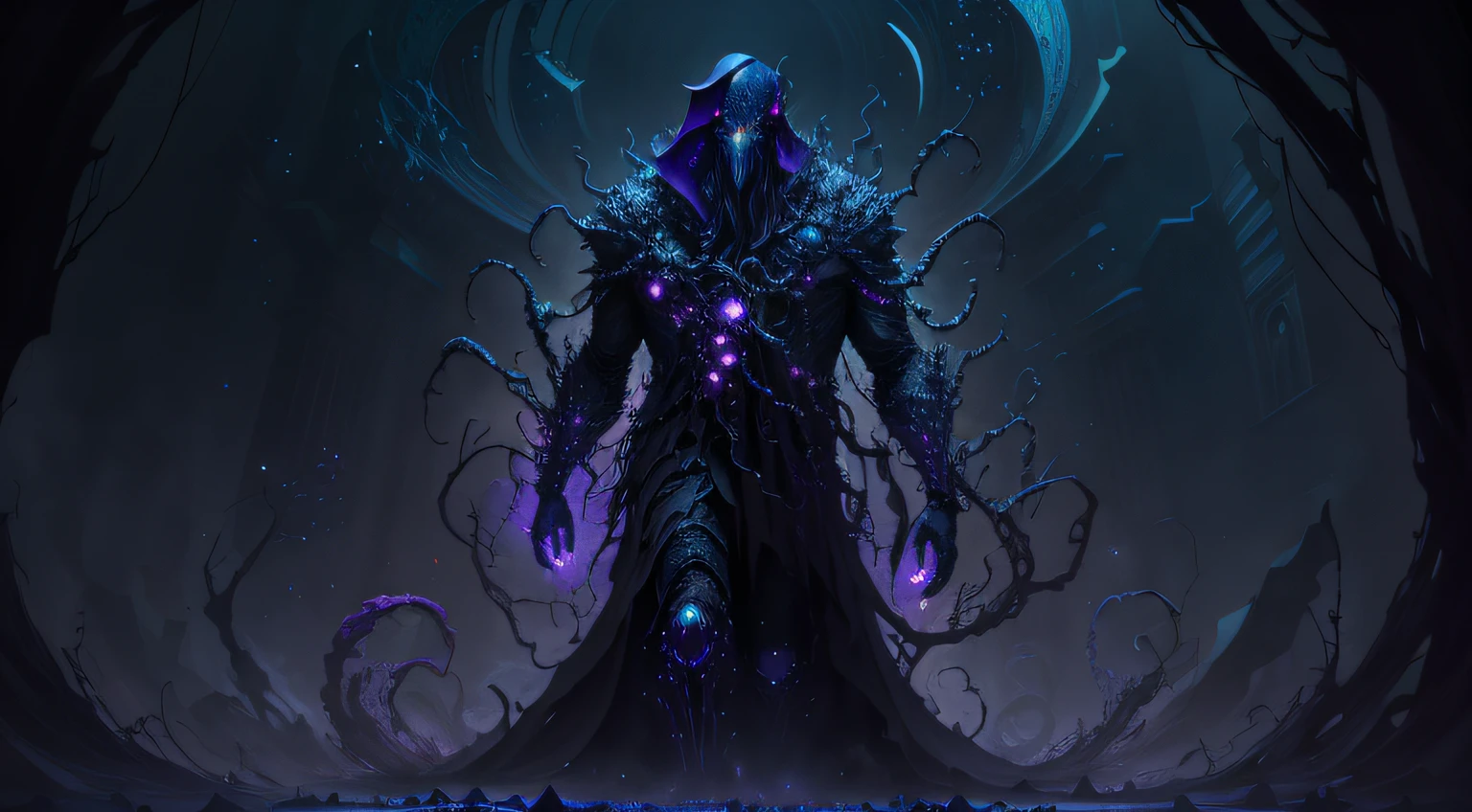 roxo e preto,A man surrounded by nightmares, cosmic horror,Diamond-clustered skin all over the body, Dark mood, Dark environment, the night, terroral, bloods, incrivel, Funk, panicking, be desperate,Full body armor
