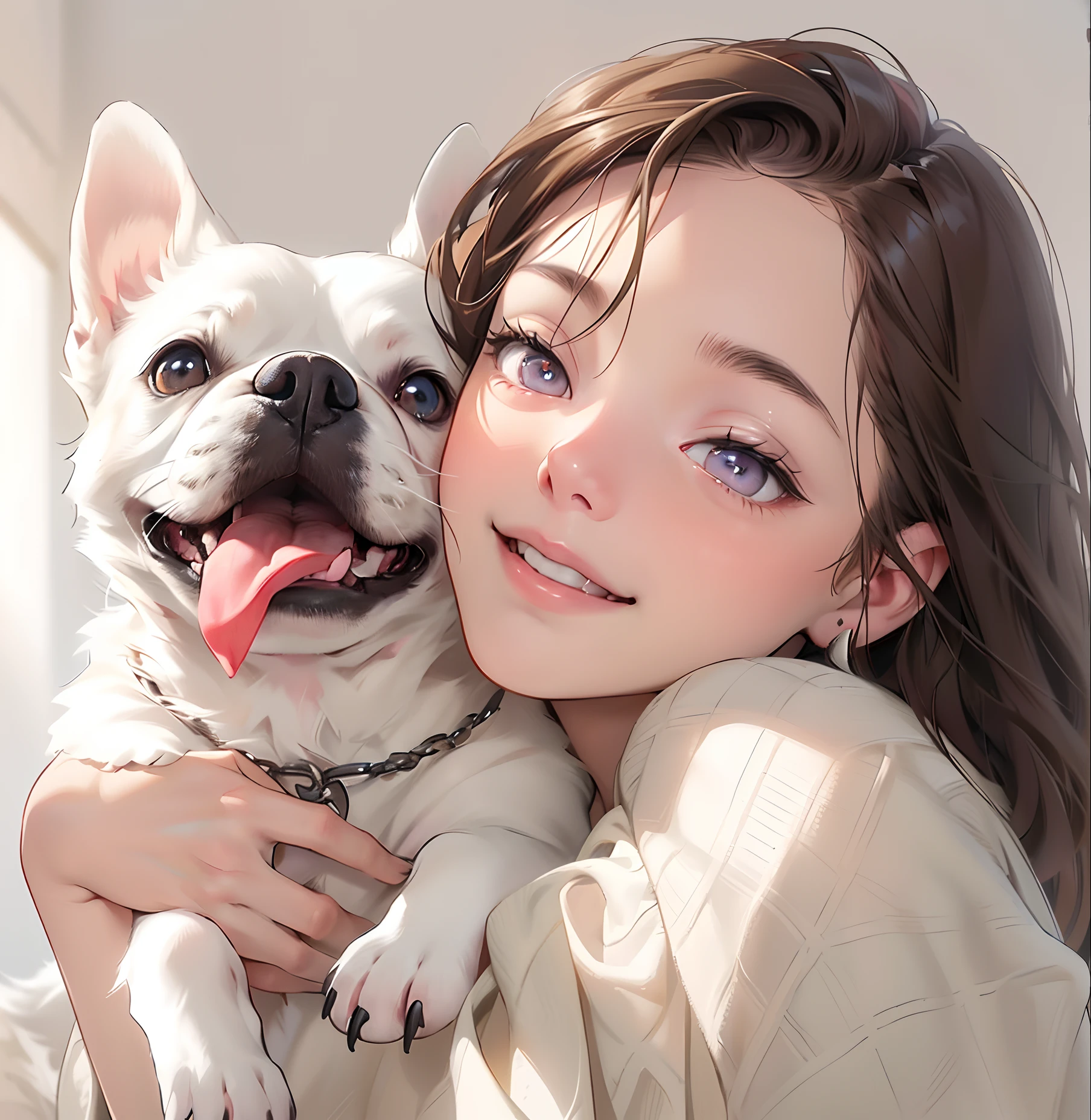(masterpiece) best quality cute puppy, (gorgeous coat: red skin: 1.2 + white skin), lovely face, sweet expression, natural lighting, blurred background. (cute little one: 1.1, gorgeous puppy: 1.3) → (adorable puppy with bright eyes: 1.25)