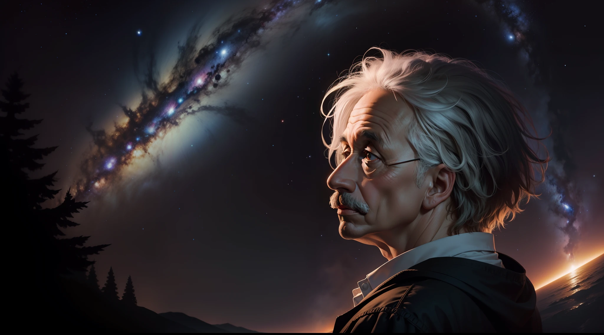 Einstein looked at the theory of relativity, the Milky Way, and space