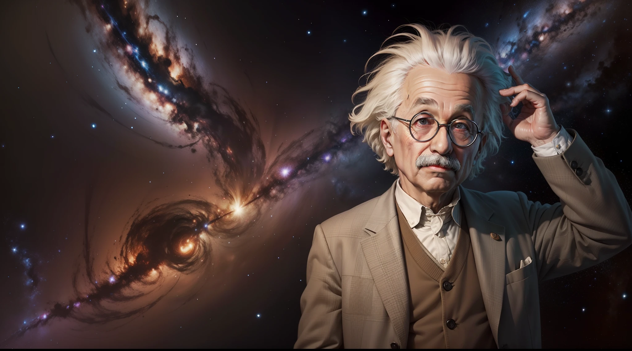 Einstein looked at the theory of relativity, the Milky Way, and space