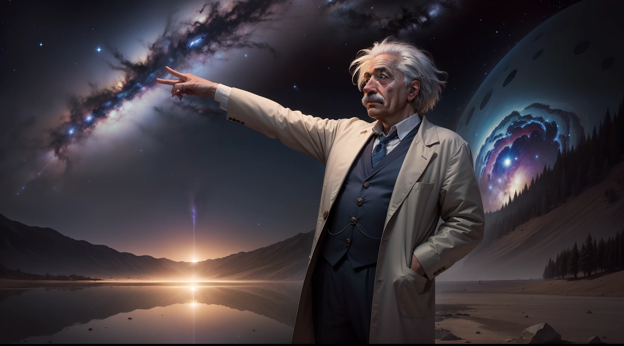 Einstein looked at the theory of relativity, the Milky Way, and space