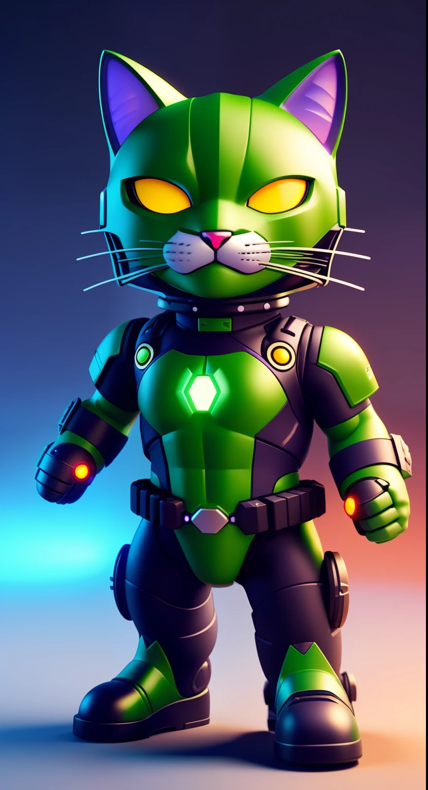 there is a cat in a hulk suit with a helmet on, cyborg kitten, cute 3 d render, rendered in redshift, 3 d render stylized, cyberpunk cat, scifi character render, scifi character, stylized 3d render, stylized as a 3d render, 3 d render character art 8 k, cgsociety 8k, cgsociety 8k