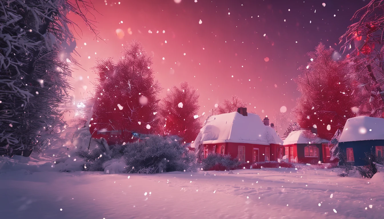 Christmas atmosphere，Hilariously，red colour，snowfield，nevando，cheerfulness，new year，Warm